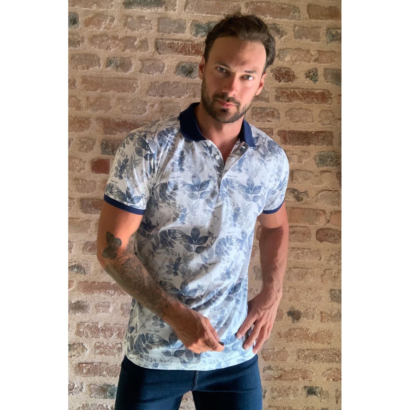 Trendyol Multi-Color Men Printed Polo Collar T-shirt