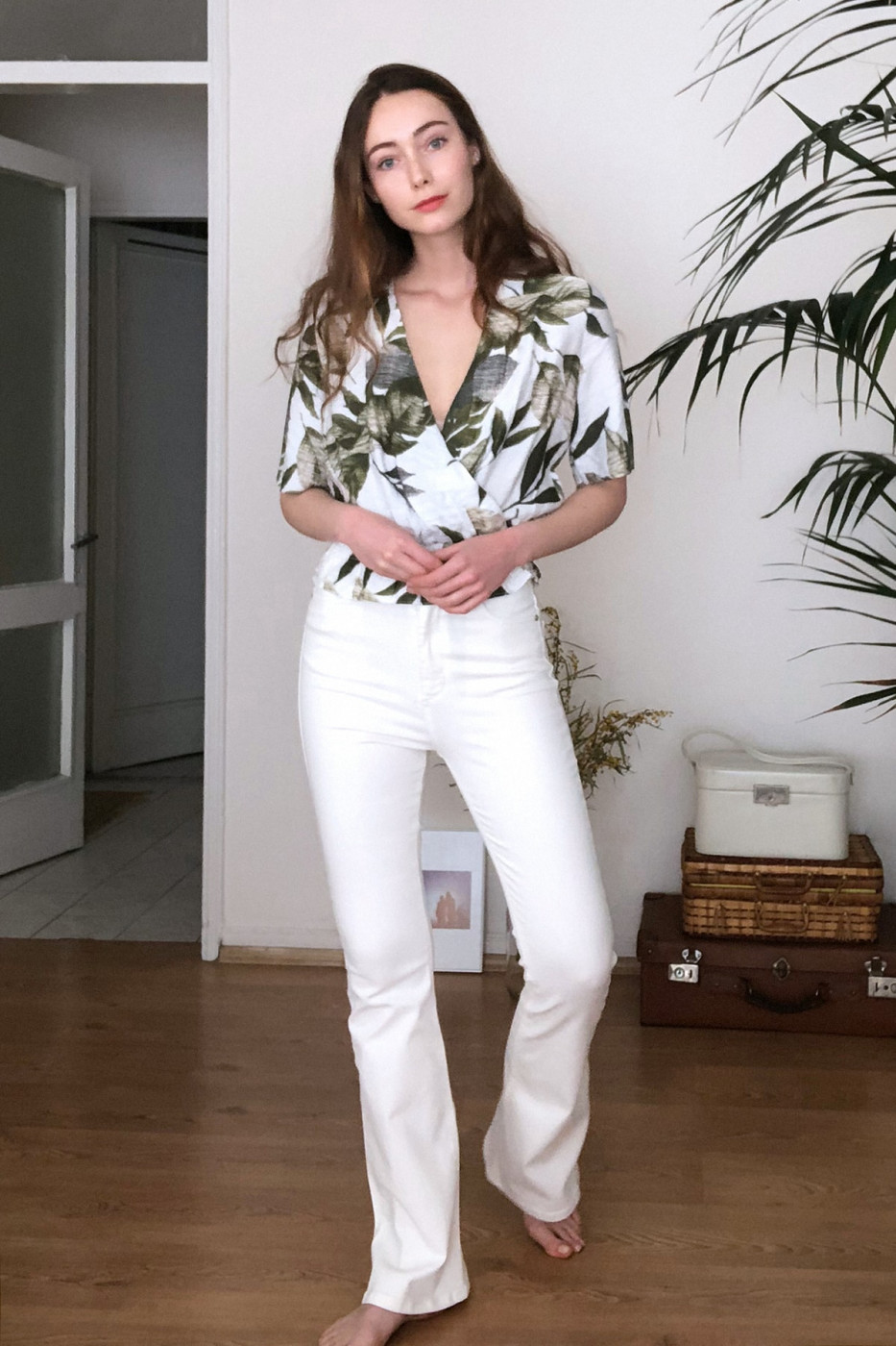 Trendyol White High Waist Flare Jeans