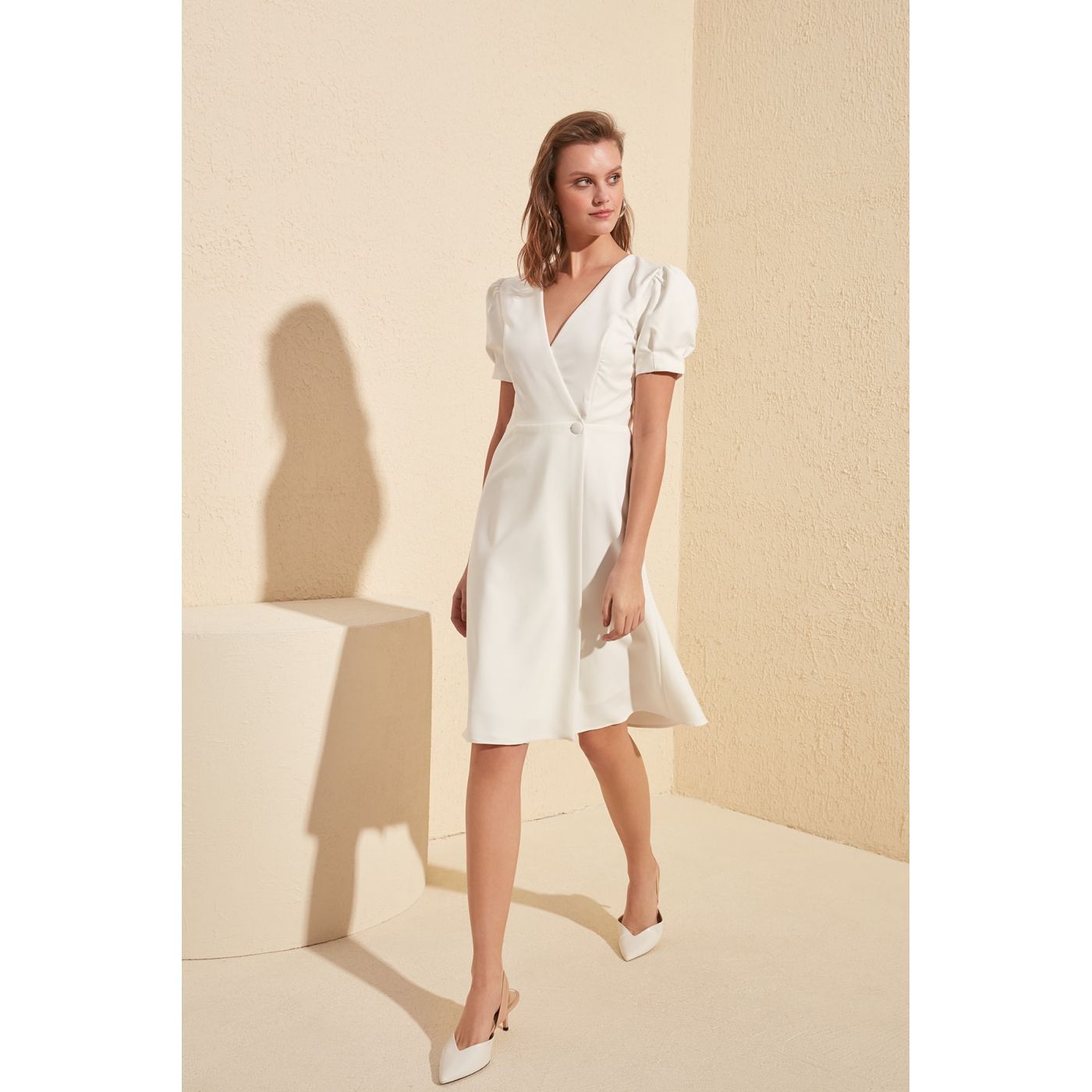Trendyol Ekru Cruiseneck Dress