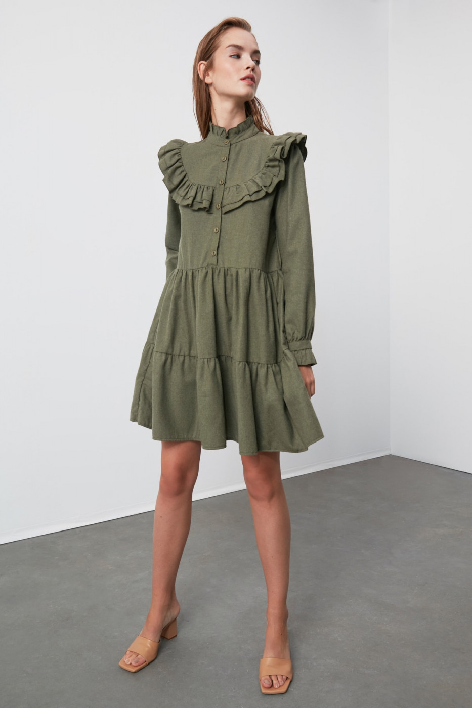 Trendyol Khaki Frill dress