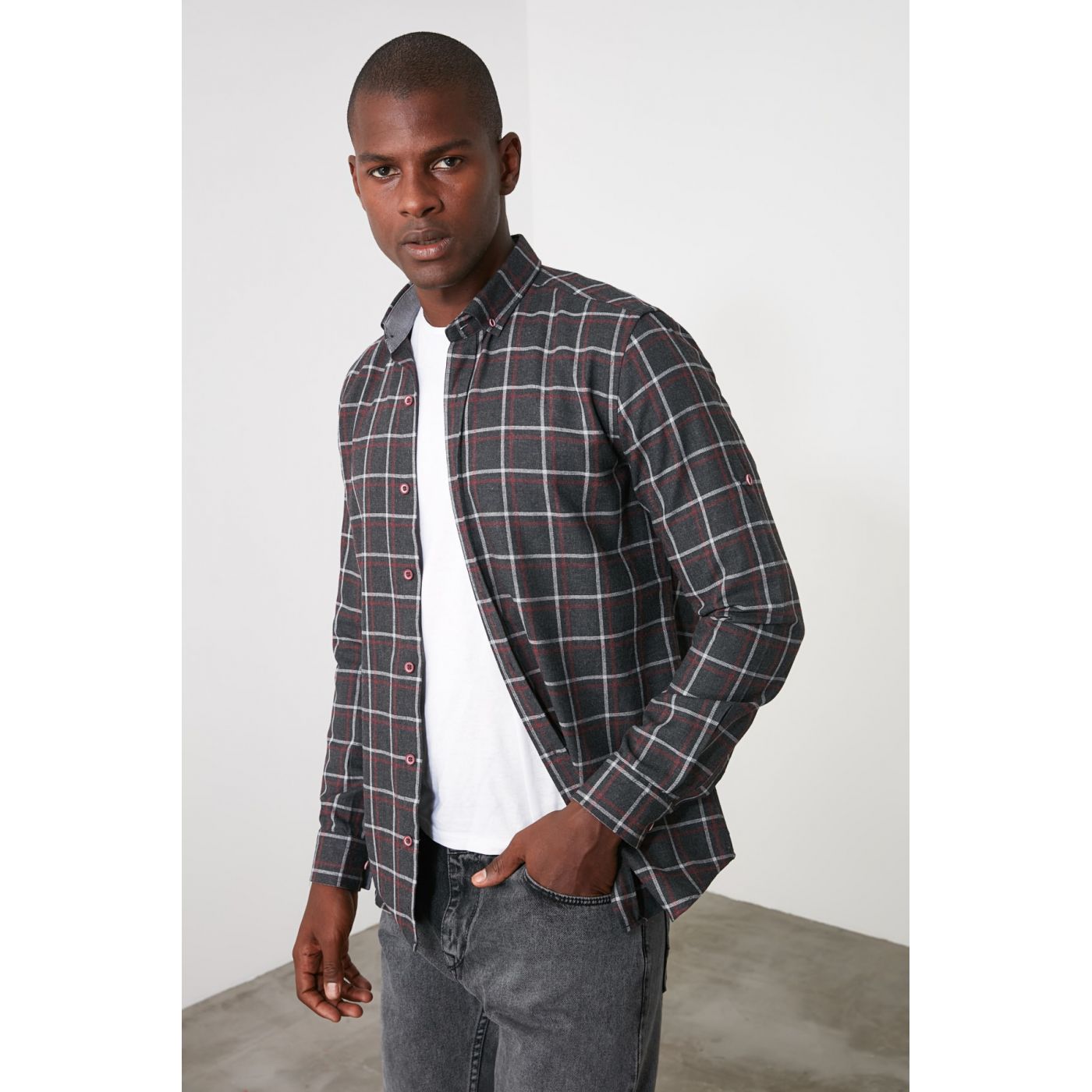 Trendyol Anthracite Men's Slim Fit Shirt