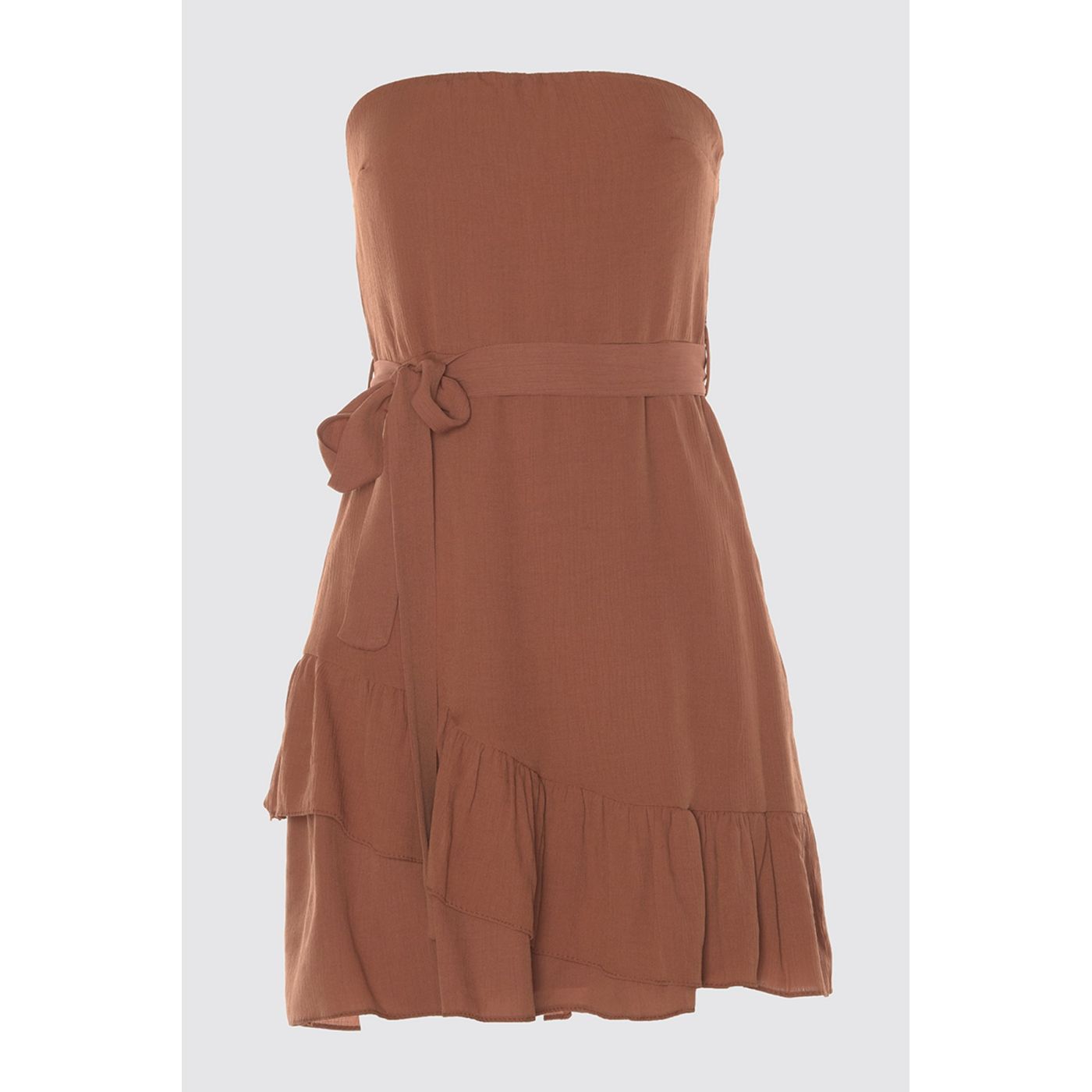 Trendyol Tdare Belted Strapless Dress