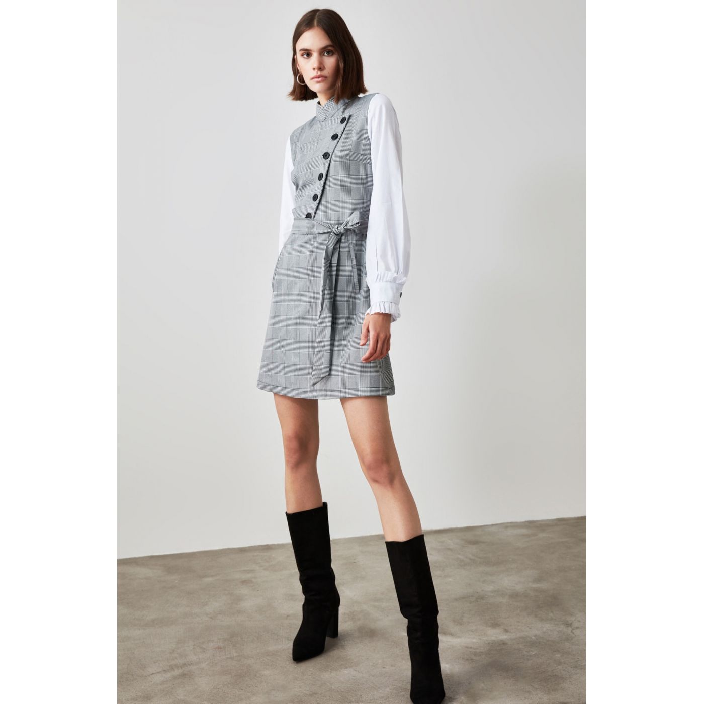 Trendyol Grey Belt Dress