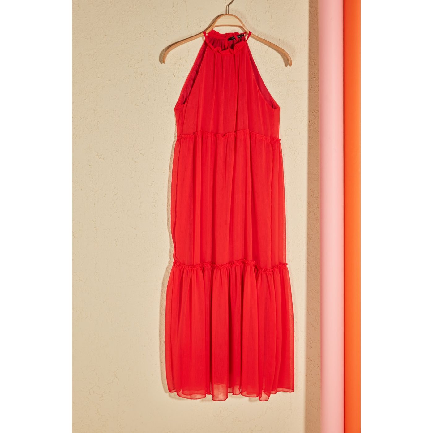 Trendyol Pomegranate Flower Busball Detailed Halter Neck Line Dress