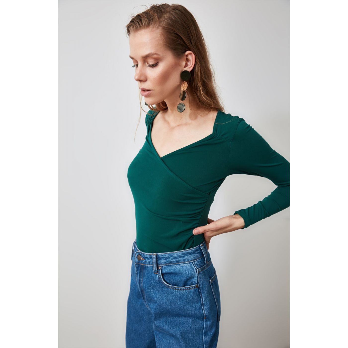 Trendyol Emerald Green Cruise Knitted Blouse