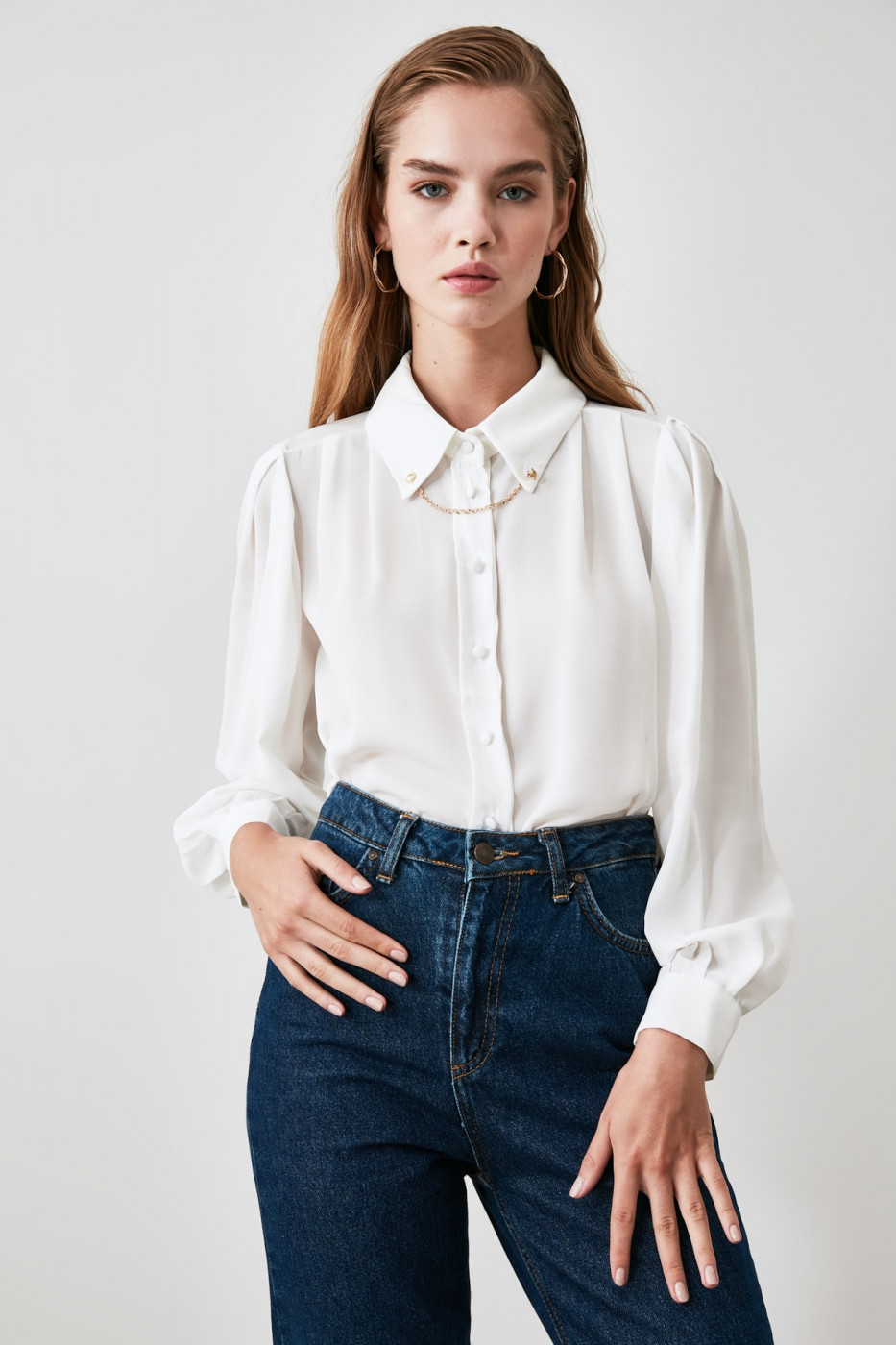 Trendyol Ekru Basic Shirt