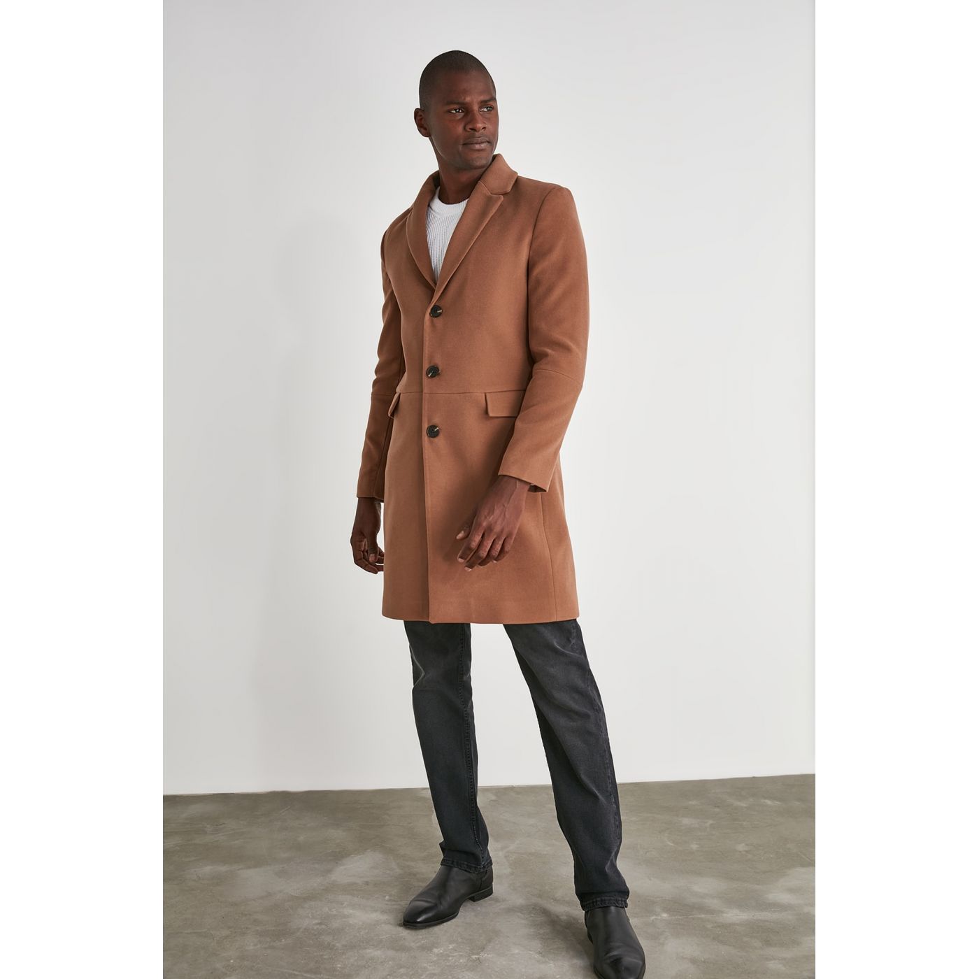 Trendyol Camel Men's Long Cachet Coarse