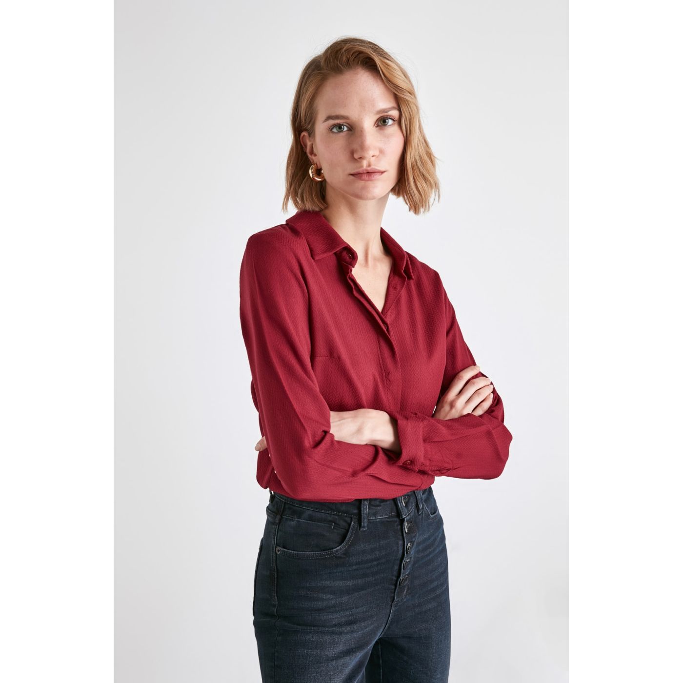 Trendyol Bordeaux Basic Shirt