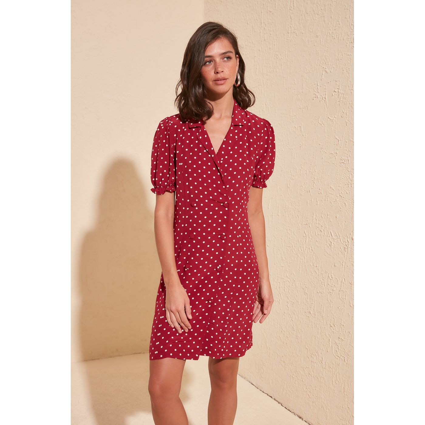 Trendyol Red Polka Dot Jacket Dress