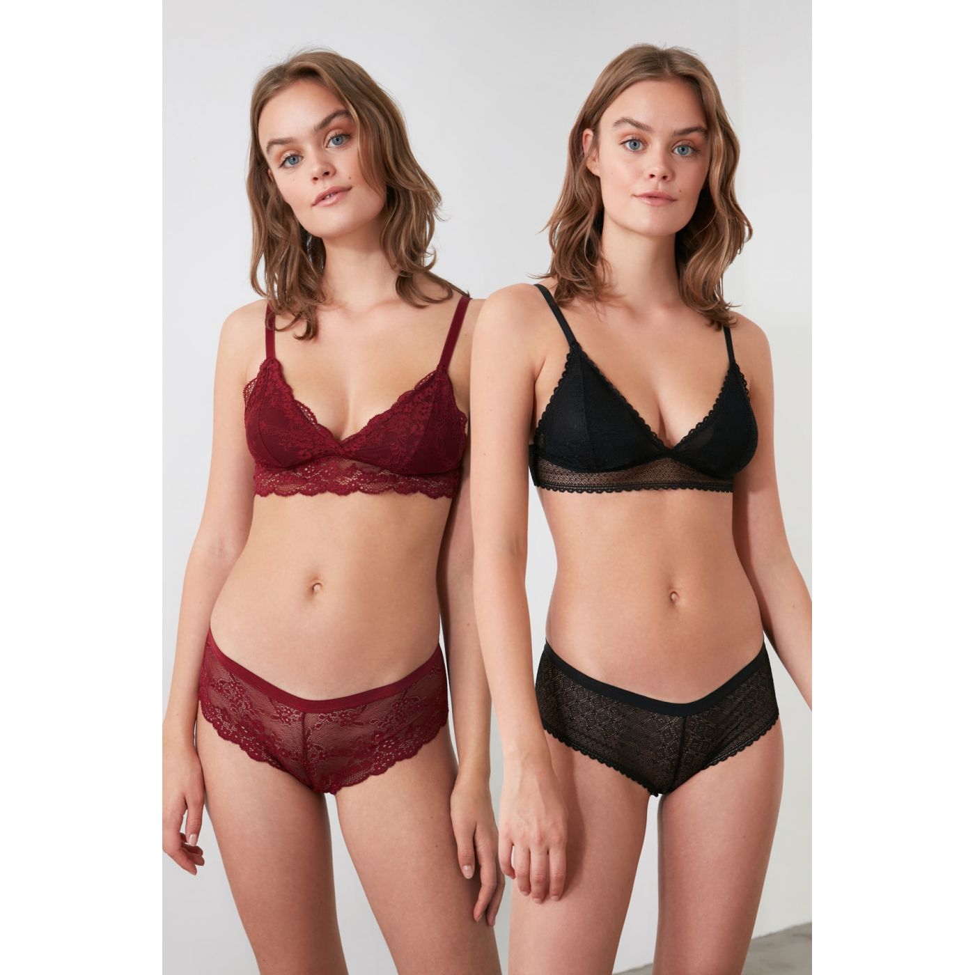 Trendyol Burgundy Lacy 2-pair Panties