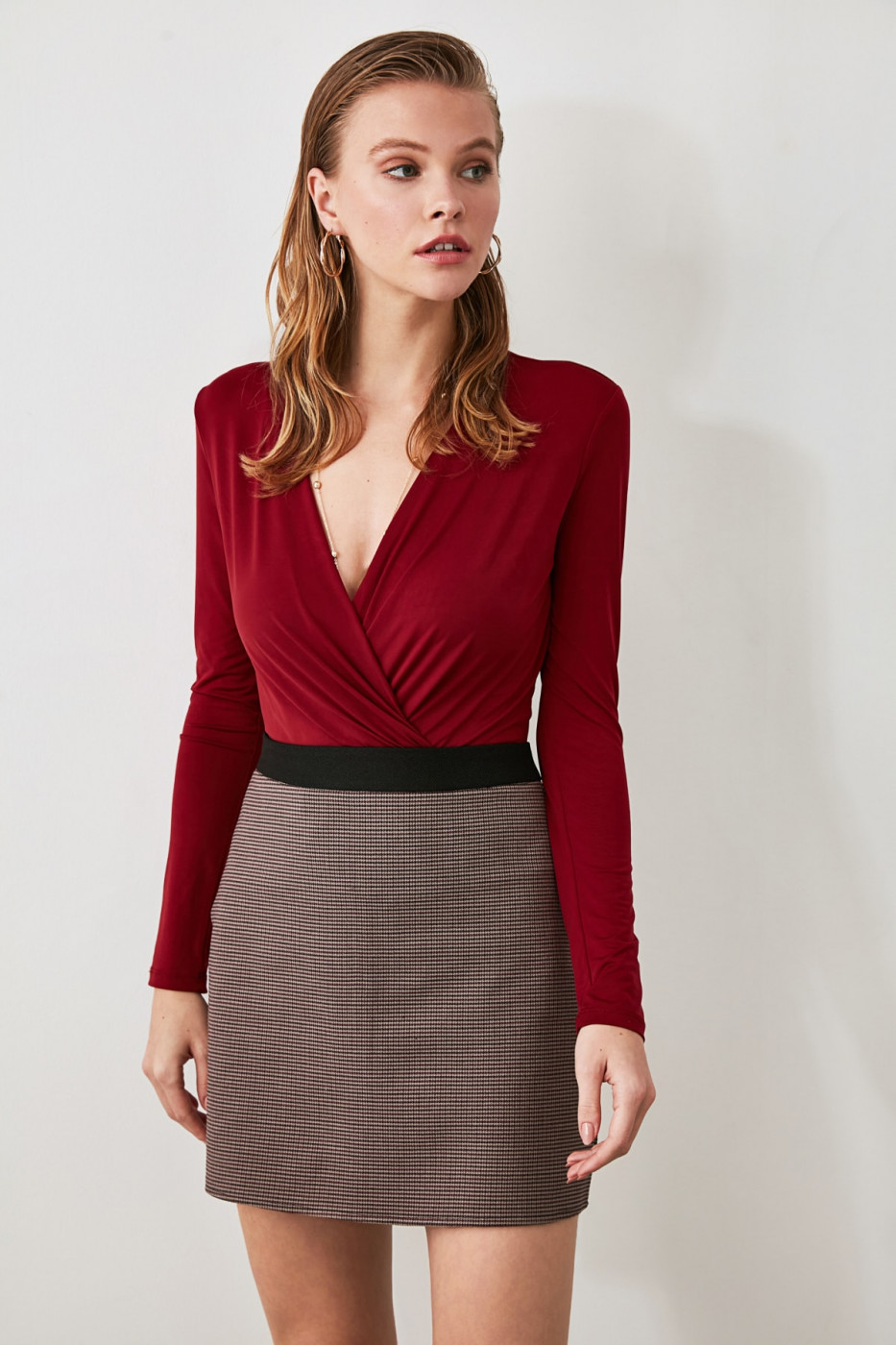 Trendyol Bordeaux Basic Skirt