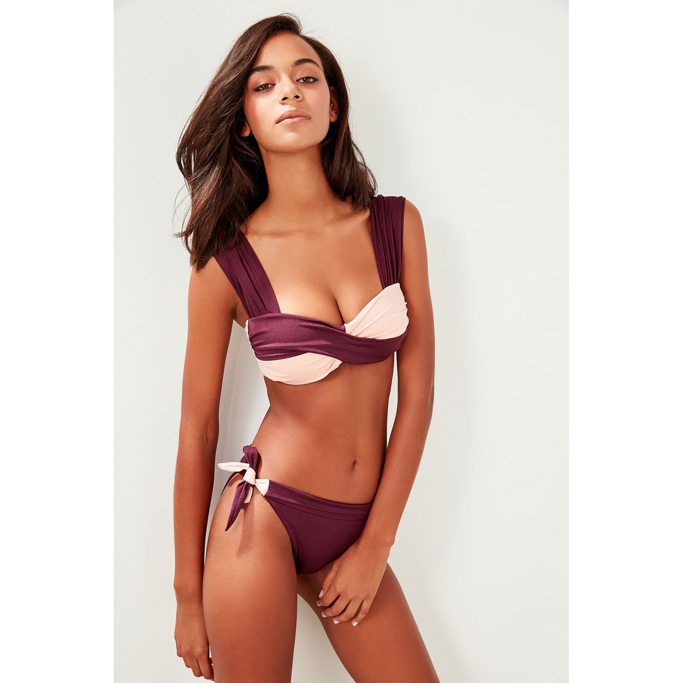 Trendyol Burgundy Side Tie Bikini bottom