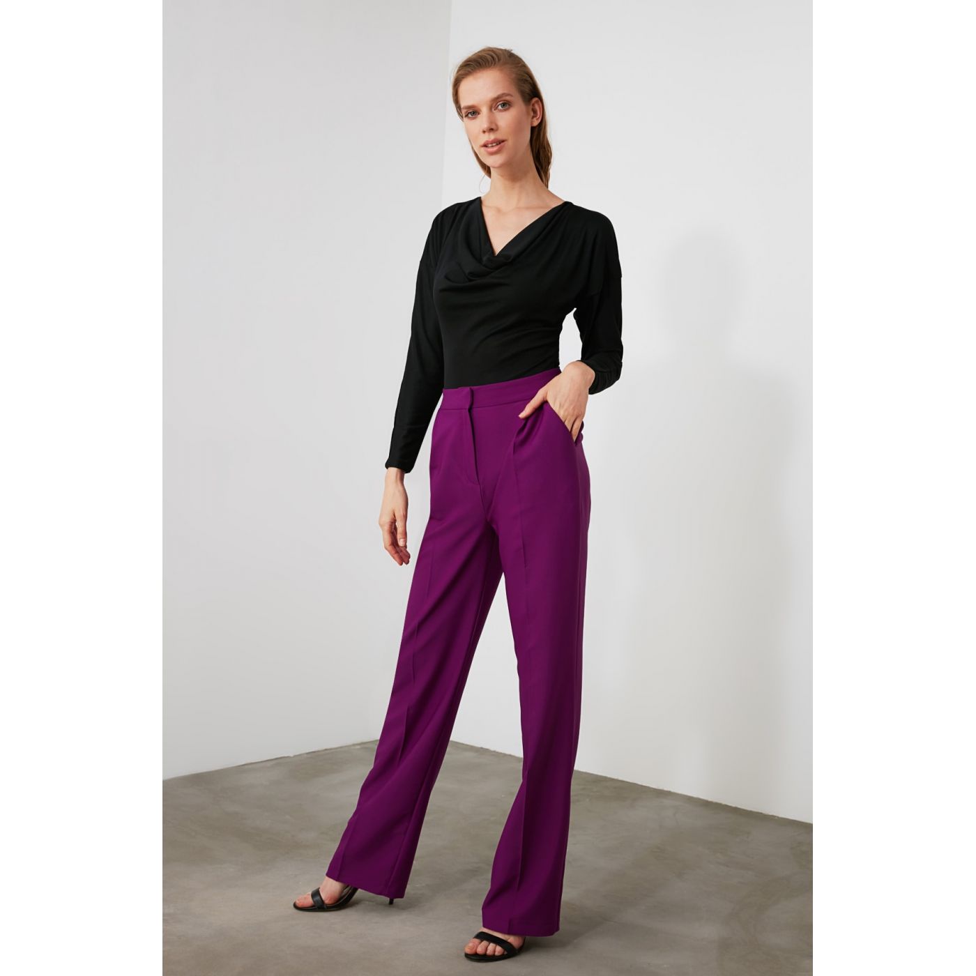 Trendyol Purple Pleated Trousers