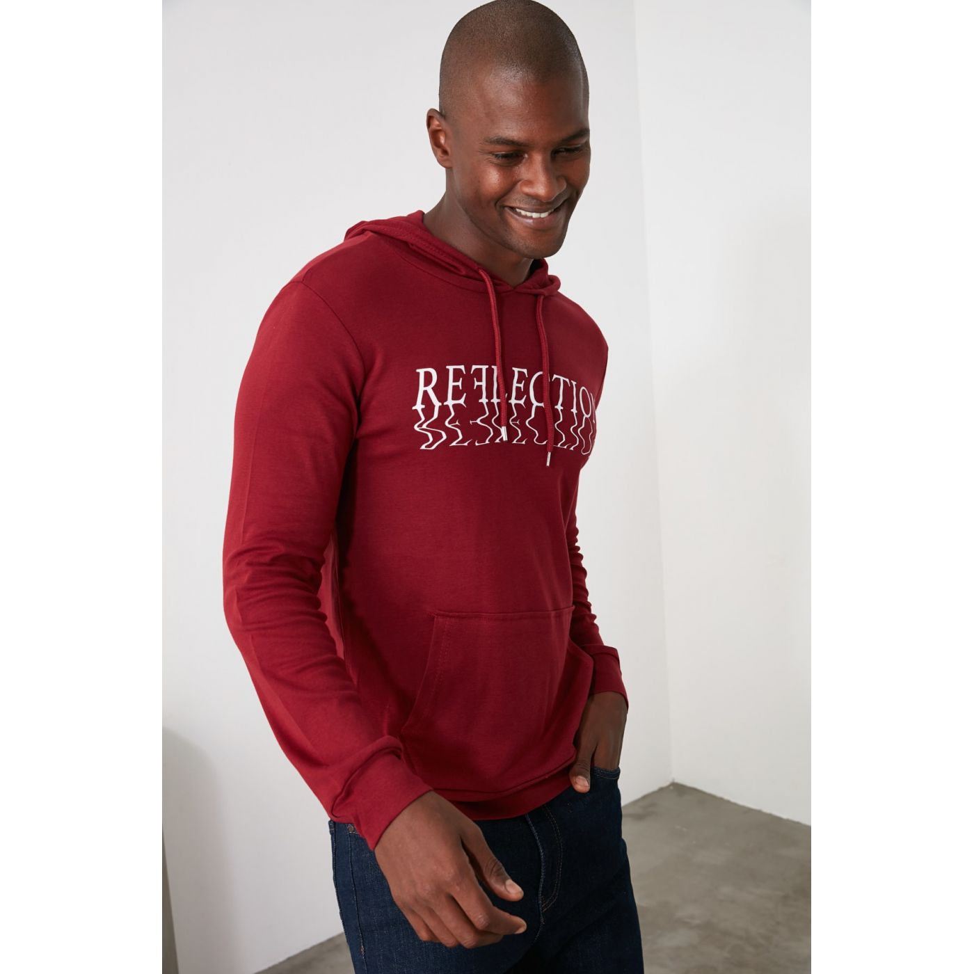 Trendyol Burgundy Men's Long Sleeve T-Shirt