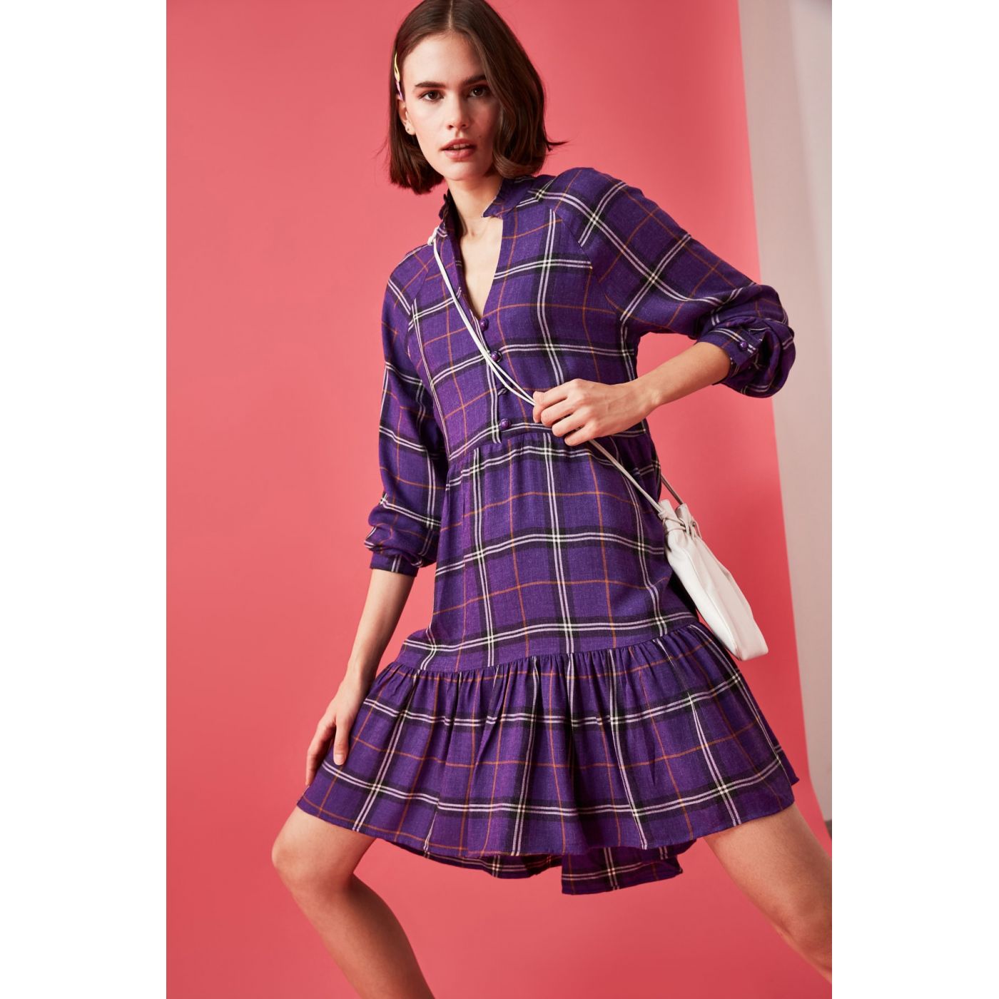Trendyol Purple Button Dress
