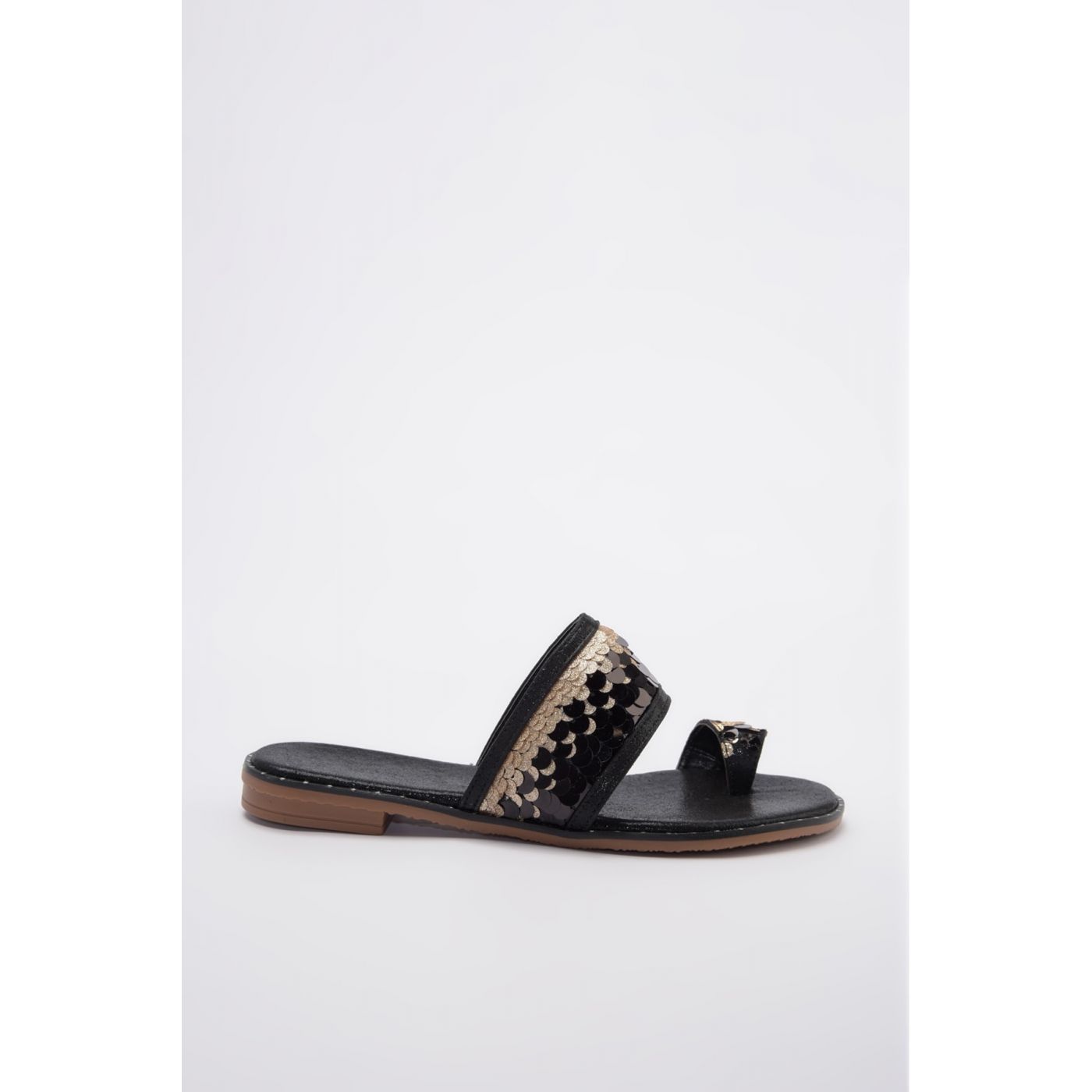 Trendyol Black Sequined Women's SlippertakS20TE0031
