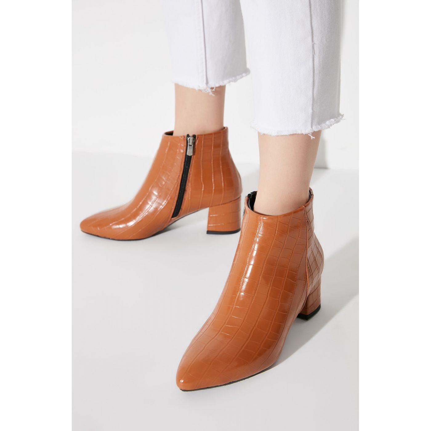 Trendyol Taba Kroko Women's Boat
