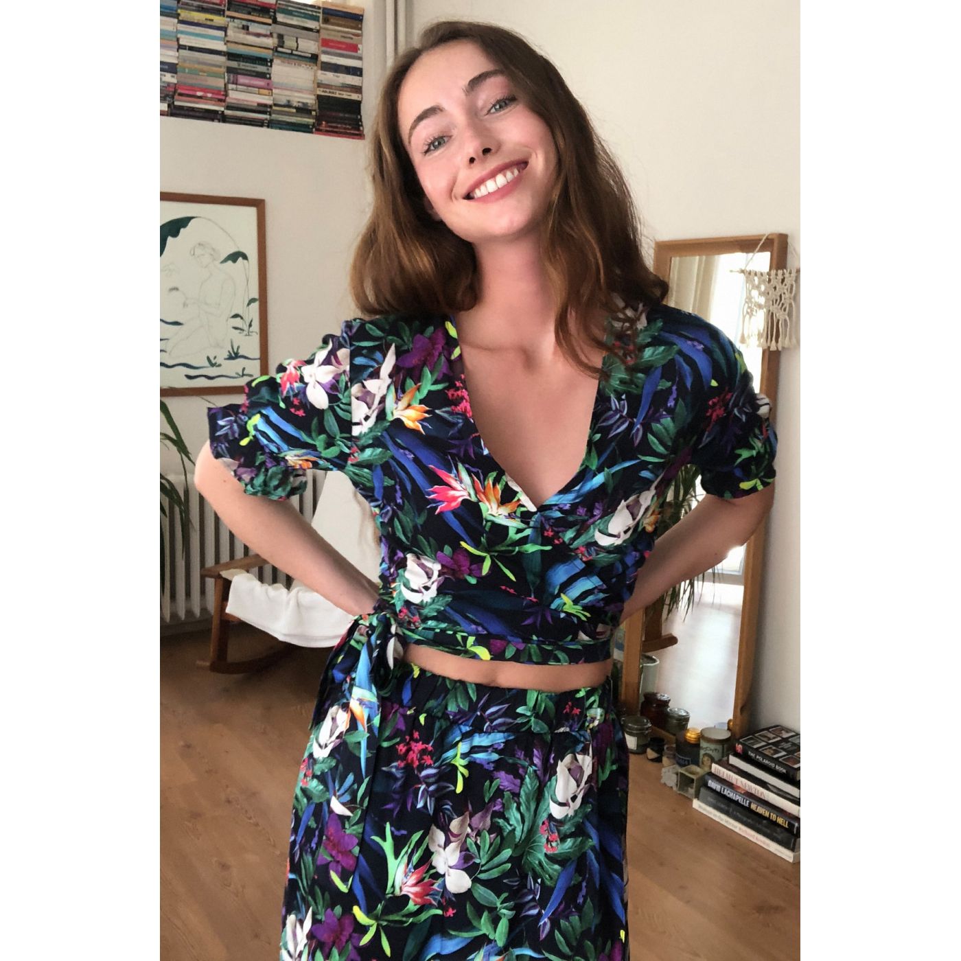 Trendyol Multi-Color Floral Basque Blouse