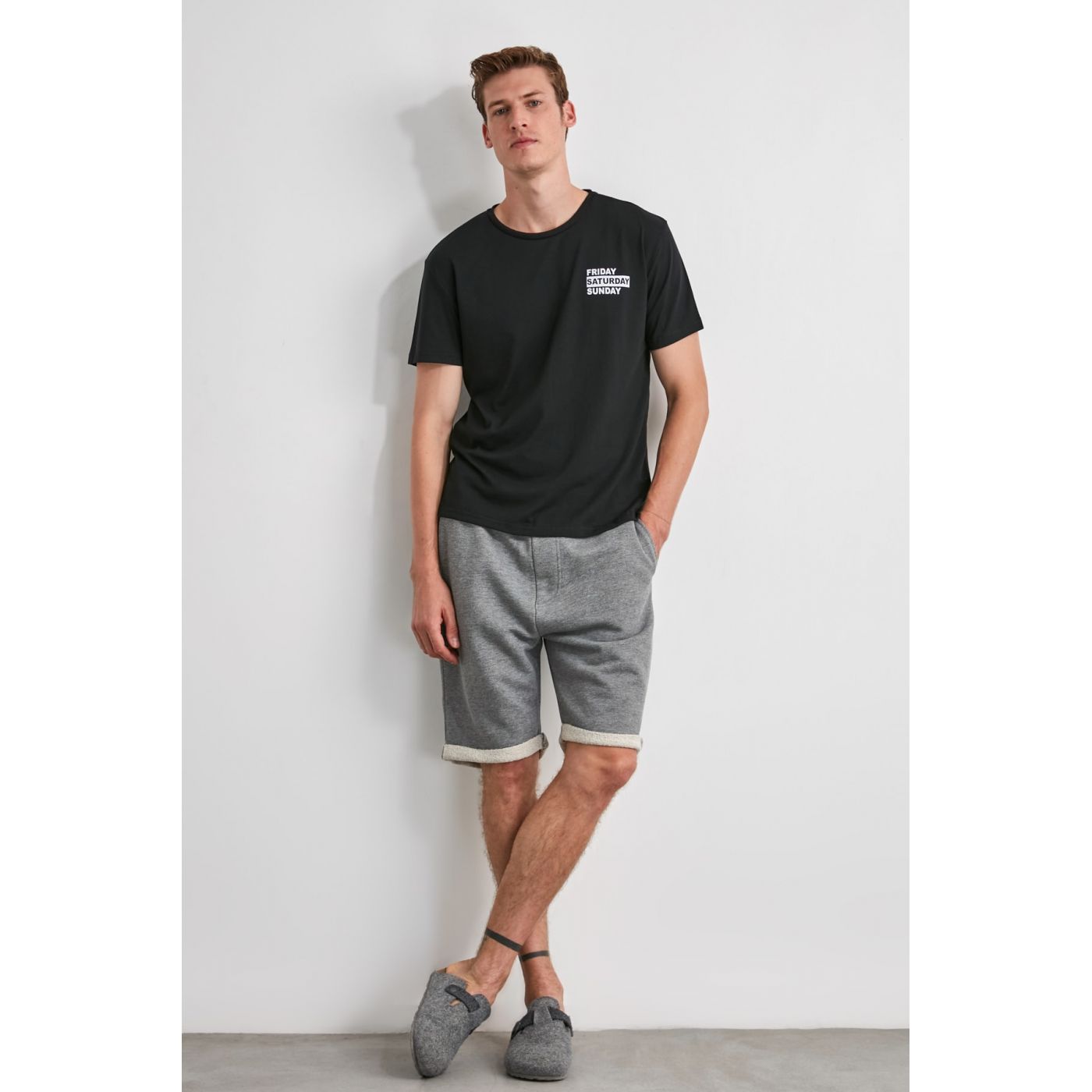 Trendyol Anthracite Knitted Shorts & Bermuda