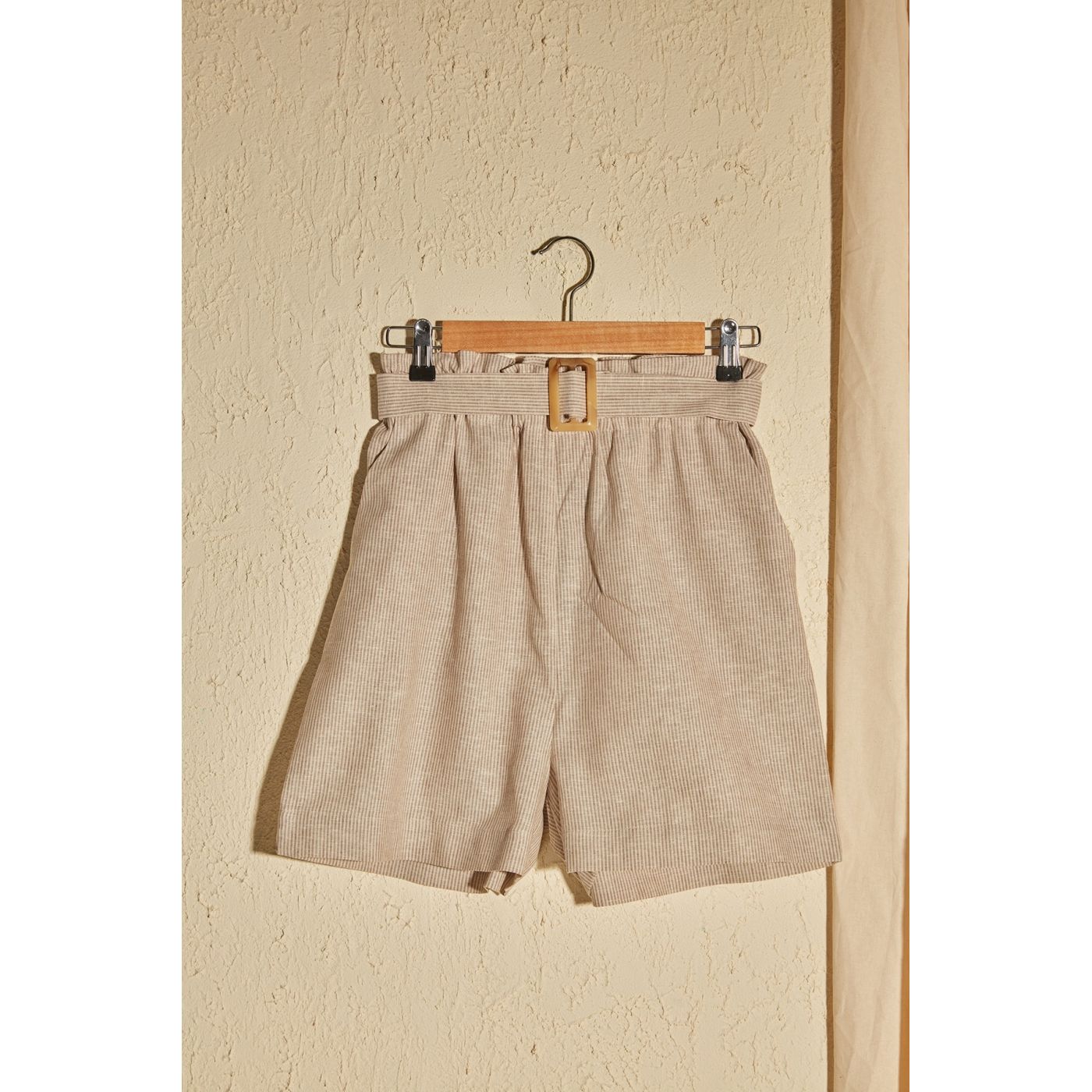 Trendyol Beige Belt Shorts & Bermuda