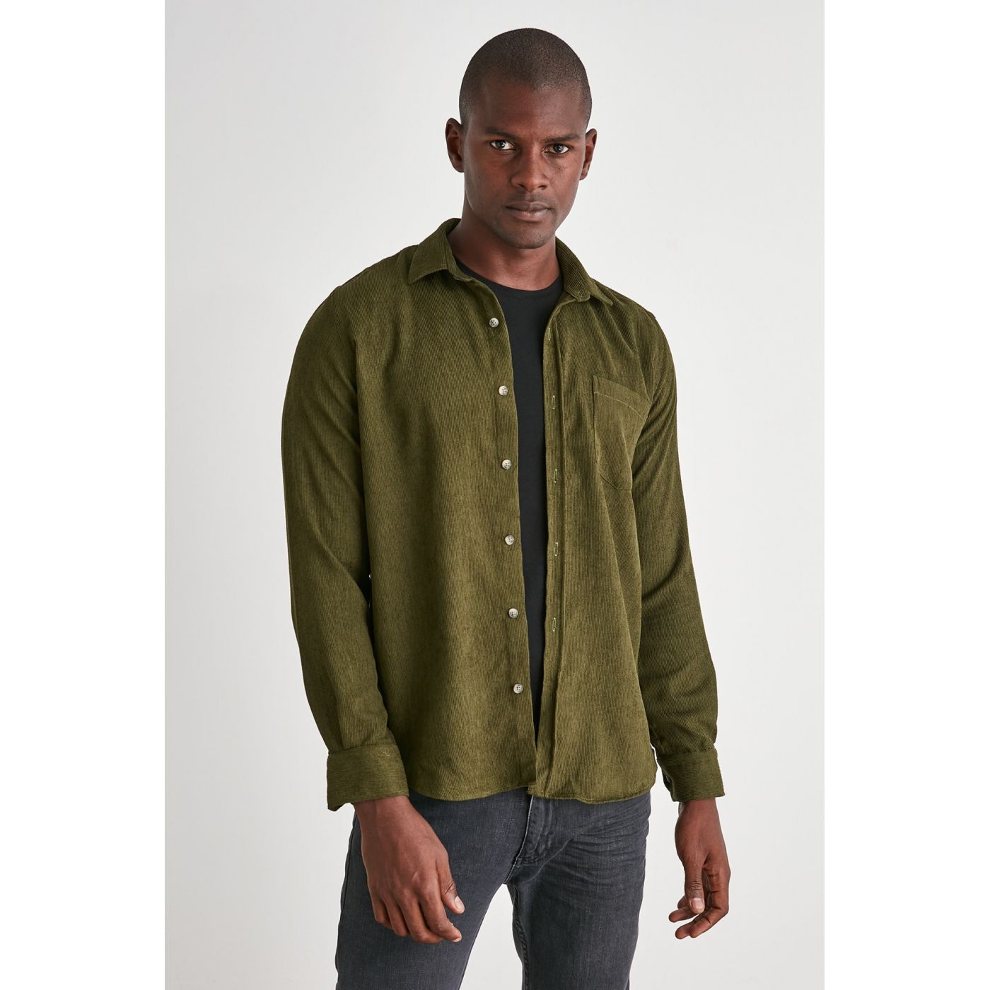 Trendyol Khai Men's Velvet Single Pocket Regular Fit Shirt