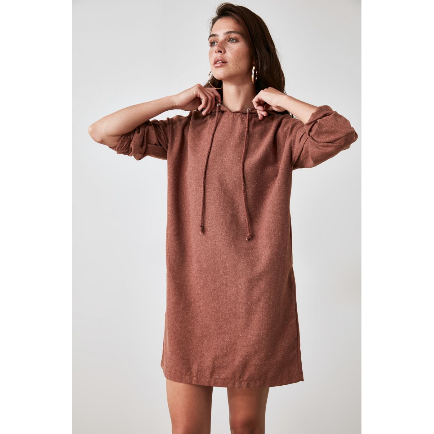 Trendyol Tile Hooded Dress