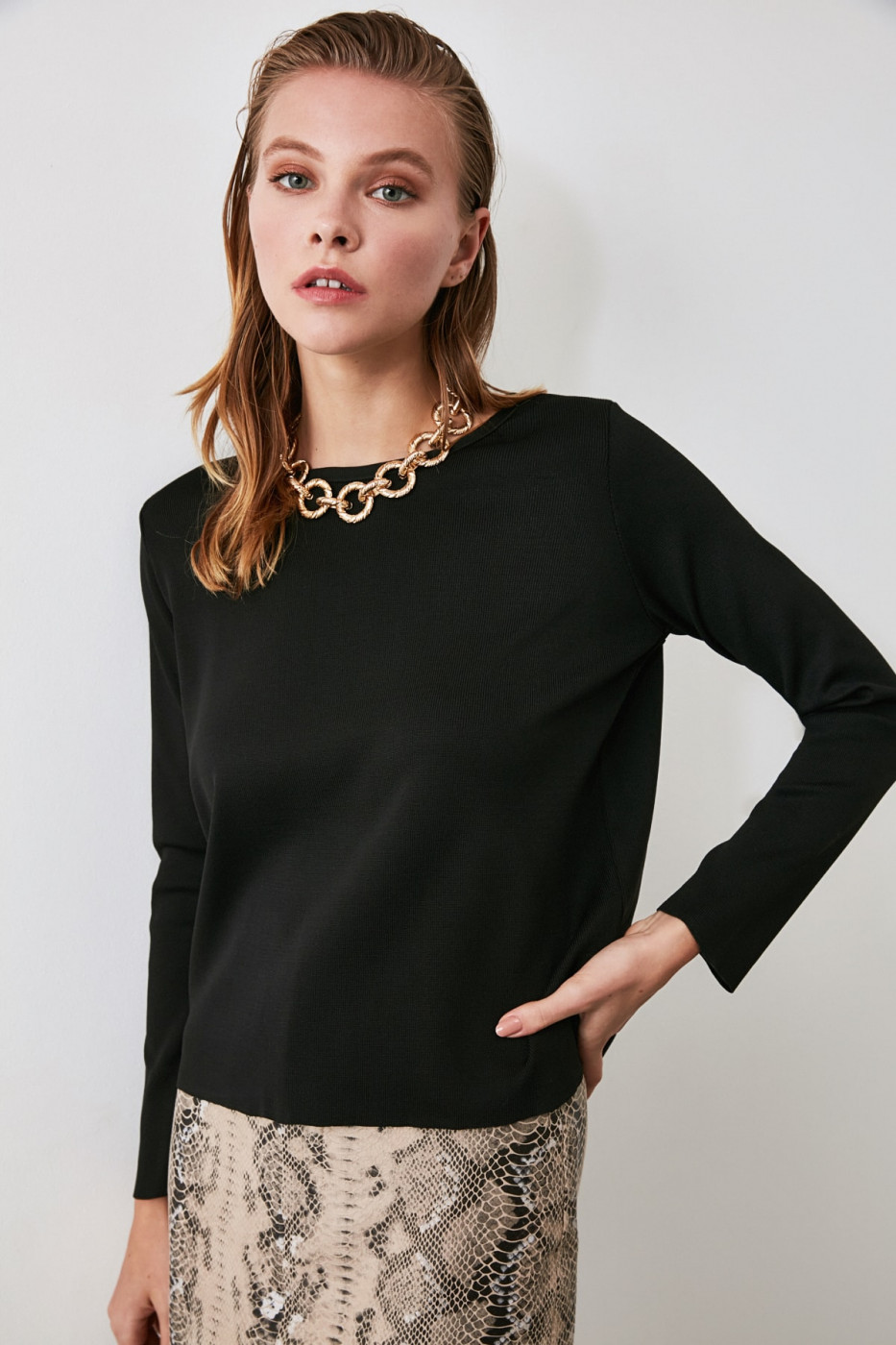 Trendyol Black Basic Bicycle Collar Knitwear Sweater
