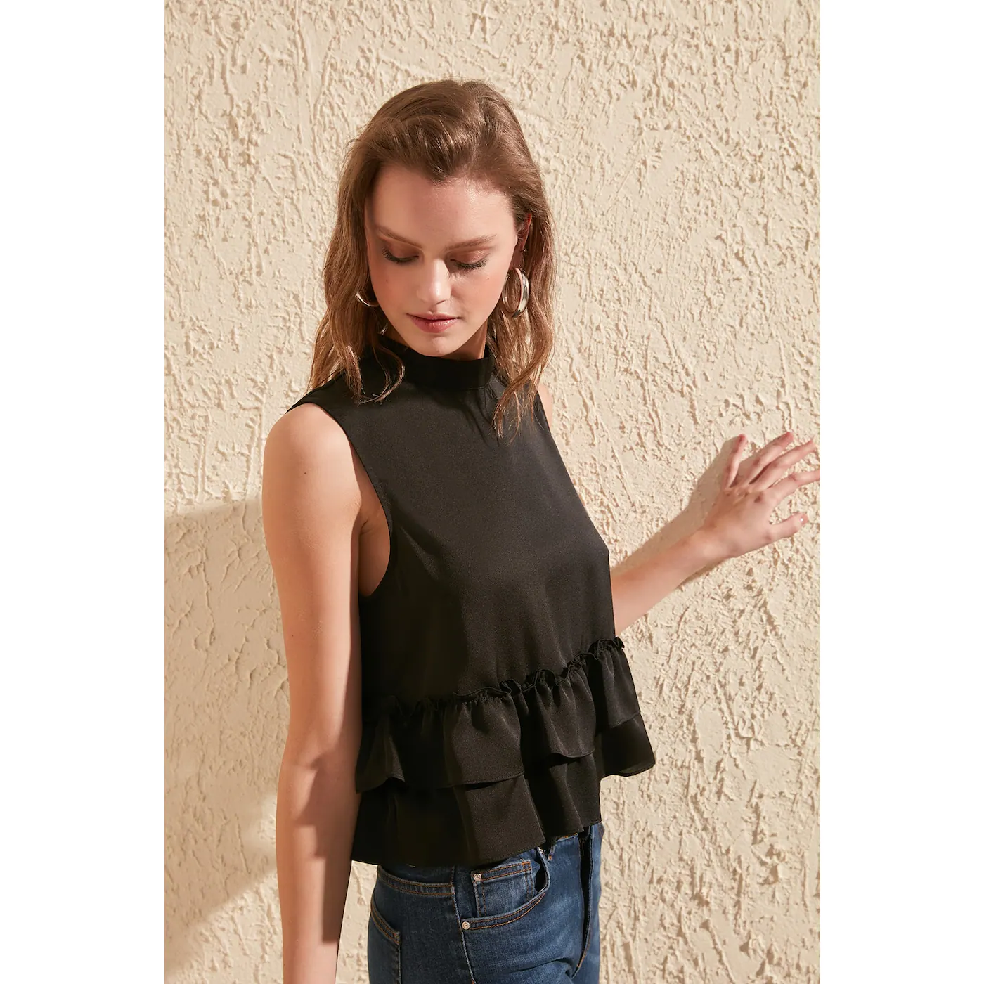 Trendyol Black Frill DetailBlo