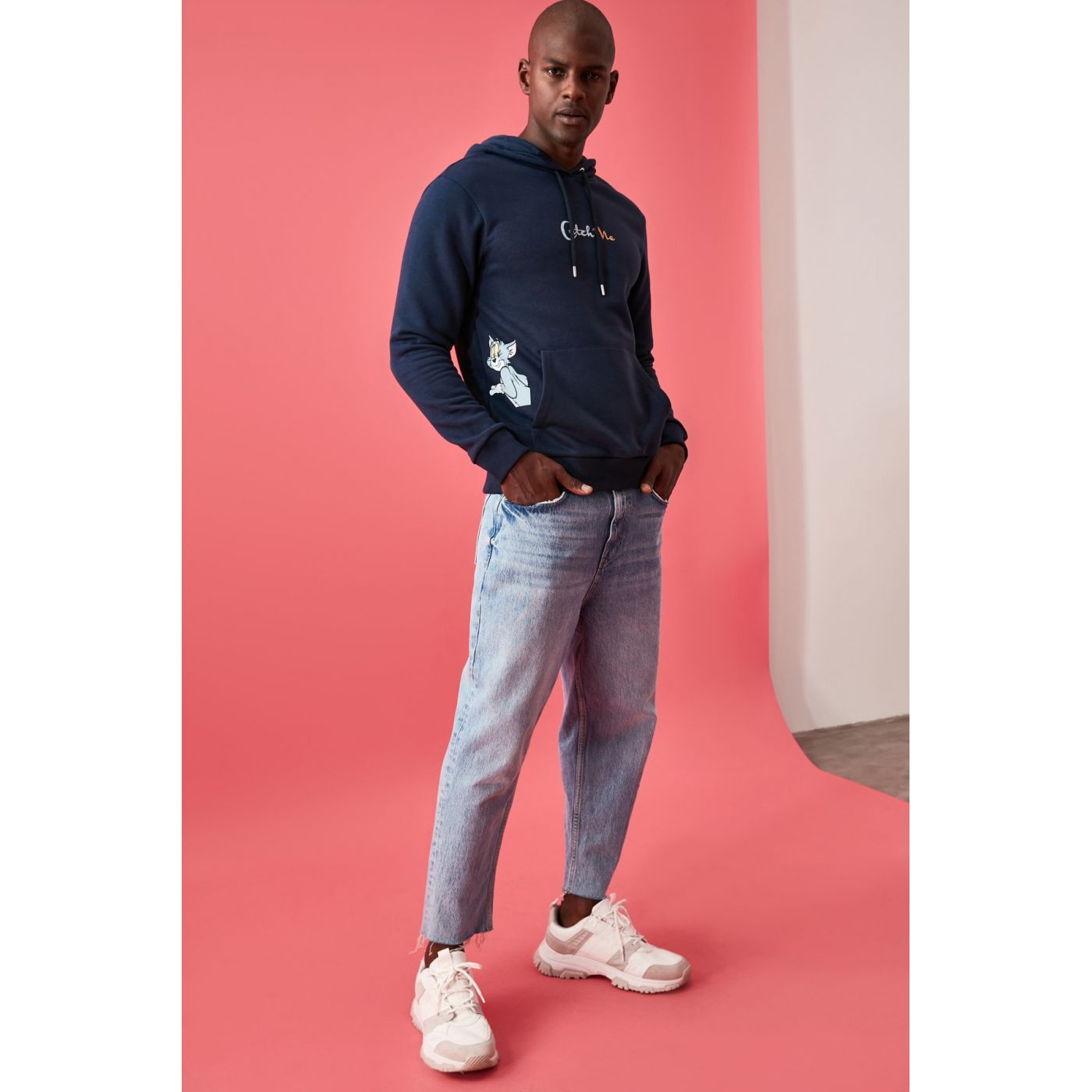 Trendyol Navy Male Licensed Regular Fit Sweatshirt