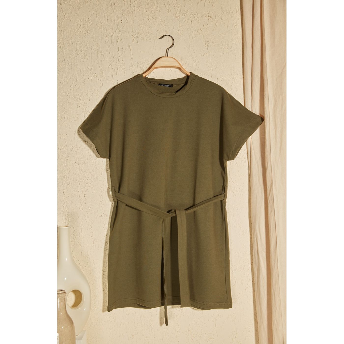 Trendyol Khaki Binding Detailed Knitting Dress