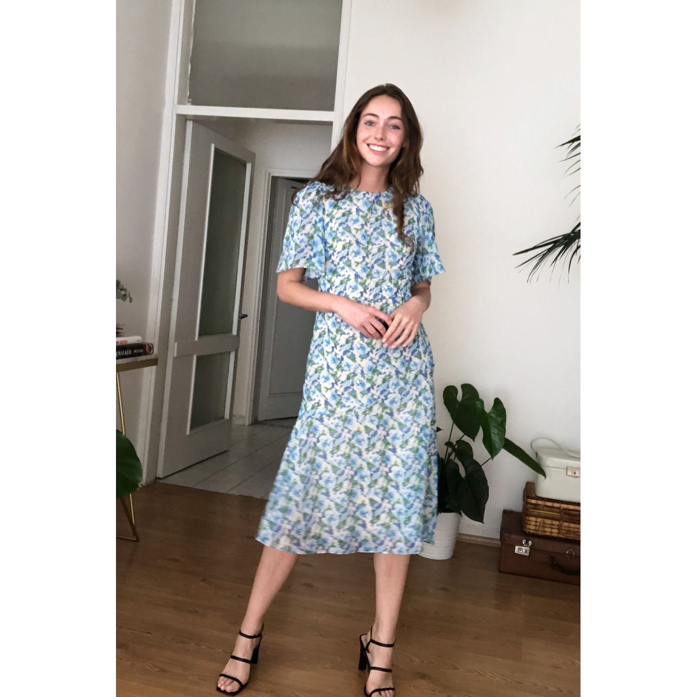 Trendyol Blue Floral Patterned Dress