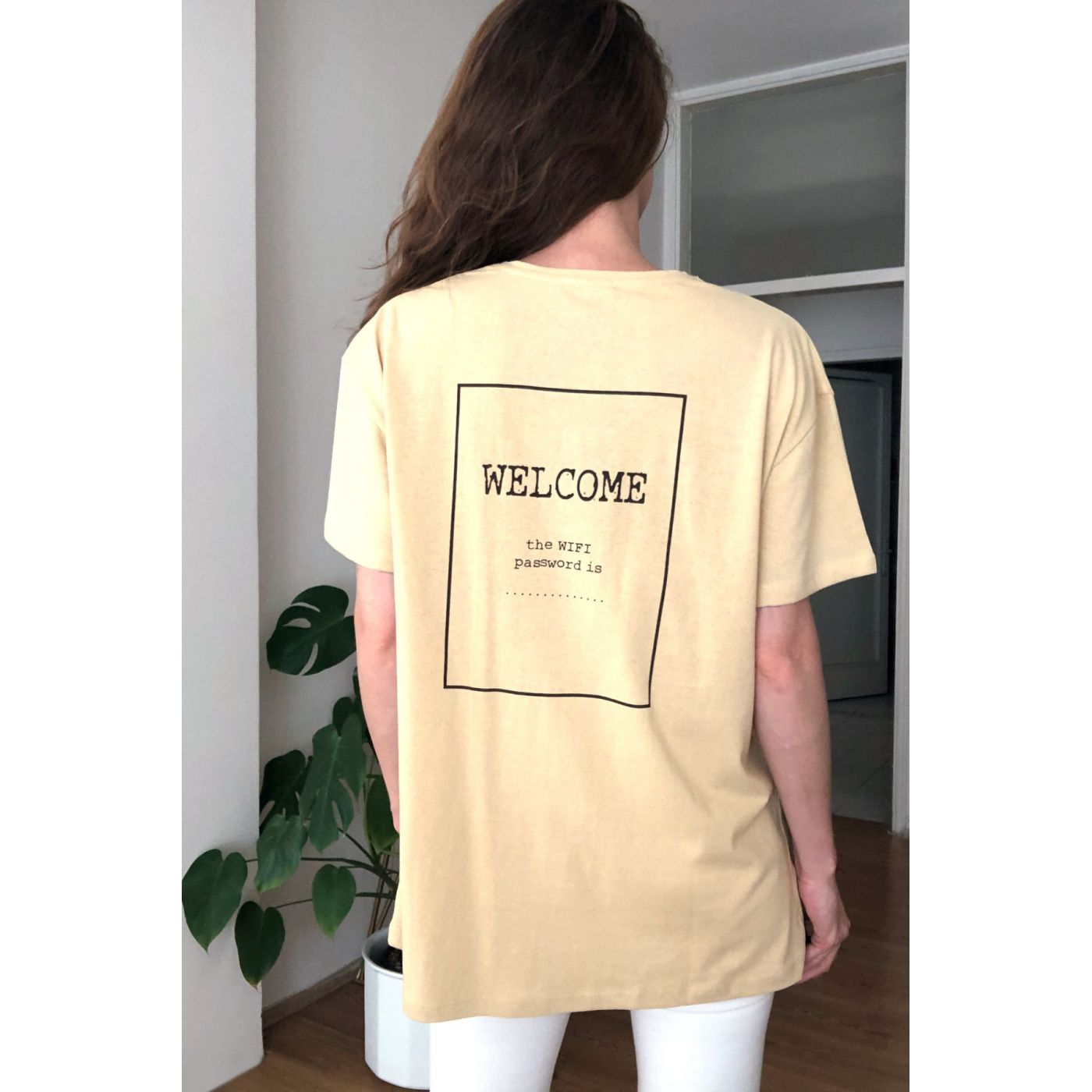 Trendyol Camel Back Printed Boyfriend Knitted T-Shirt