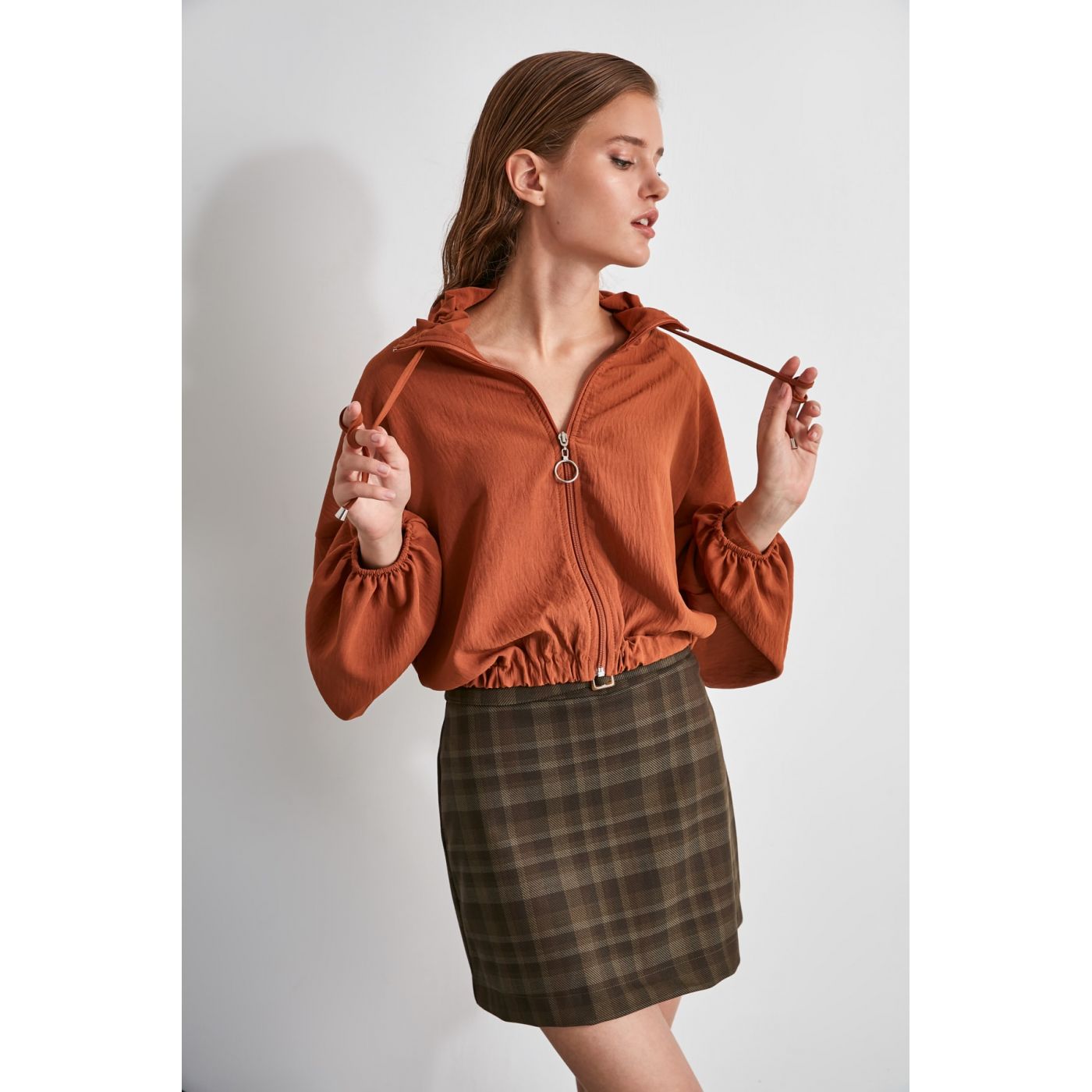 Trendyol Camel ZipperEd Blouse