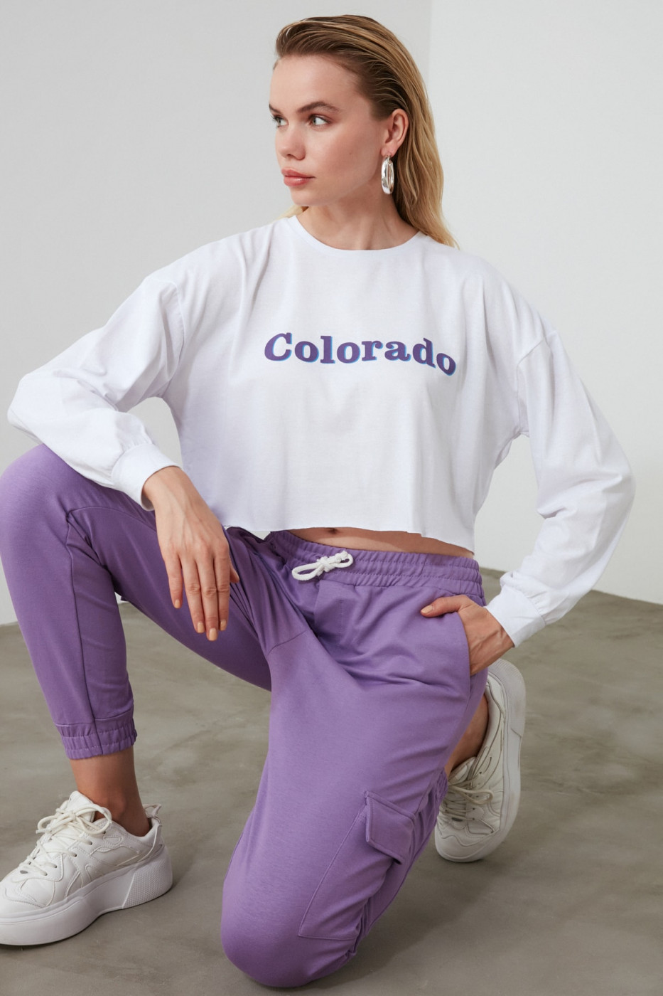 Trendyol White Printed Basic Knitted T-Shirt