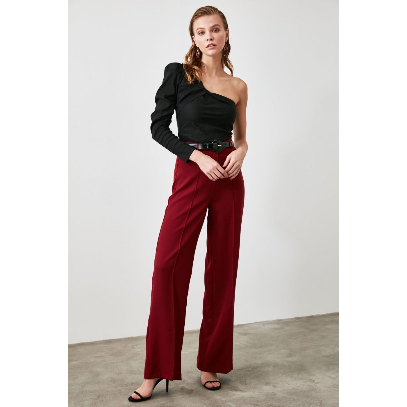 Trendyol Bordeaux Basic Pants
