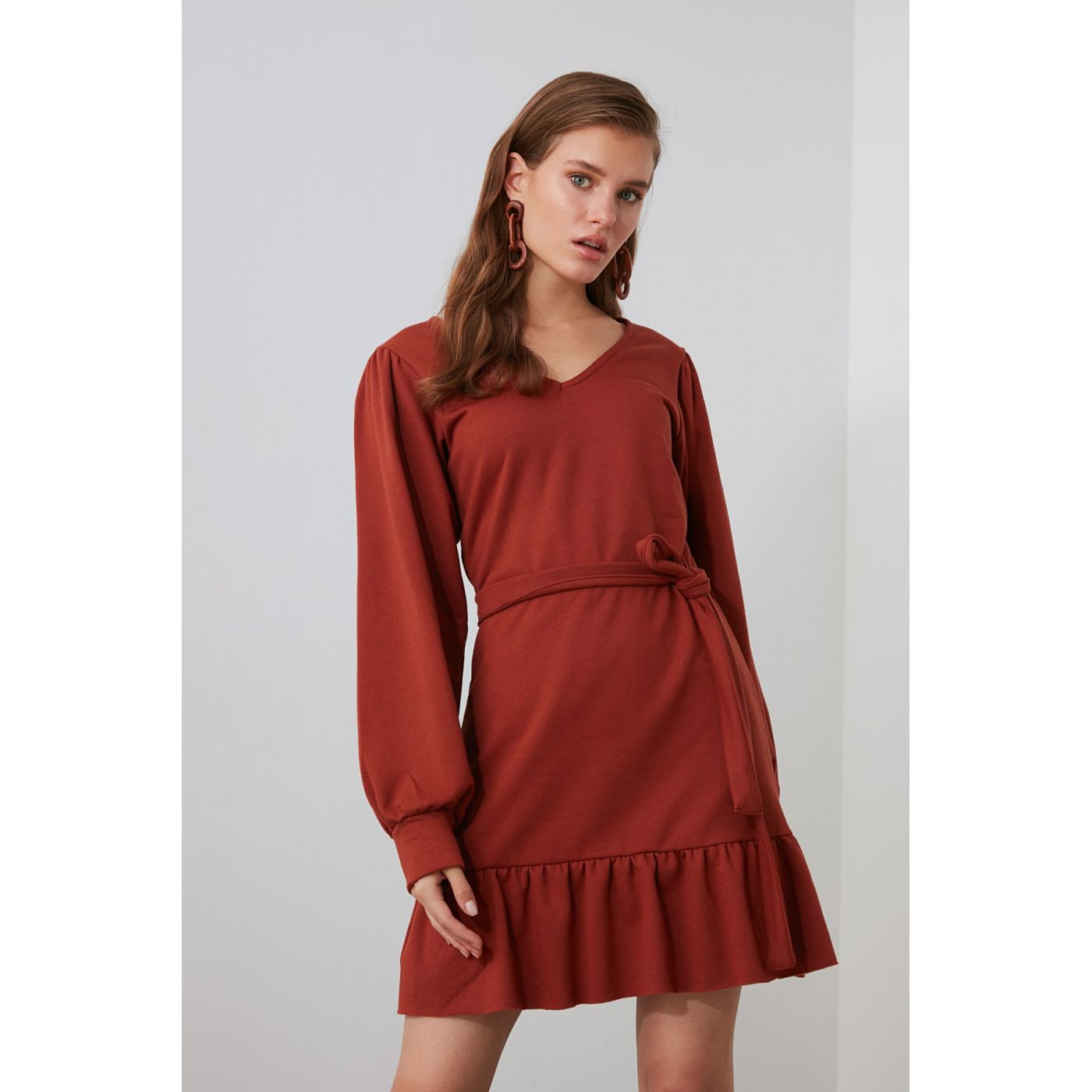 Trendyol Brown Knitted Dress