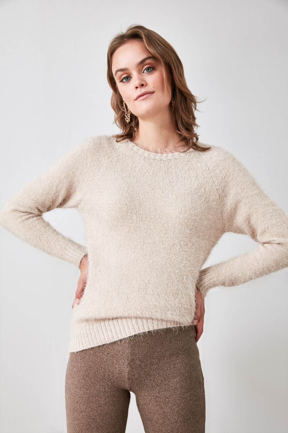 Trendyol Mink Beard Yarn Knitwear Sweater