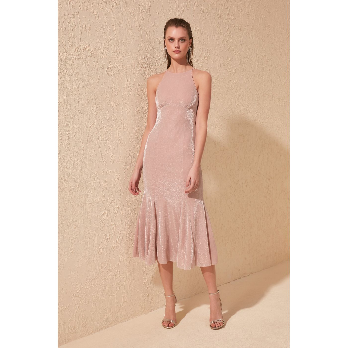 Trendyol Powder Glitter Fabric Dress