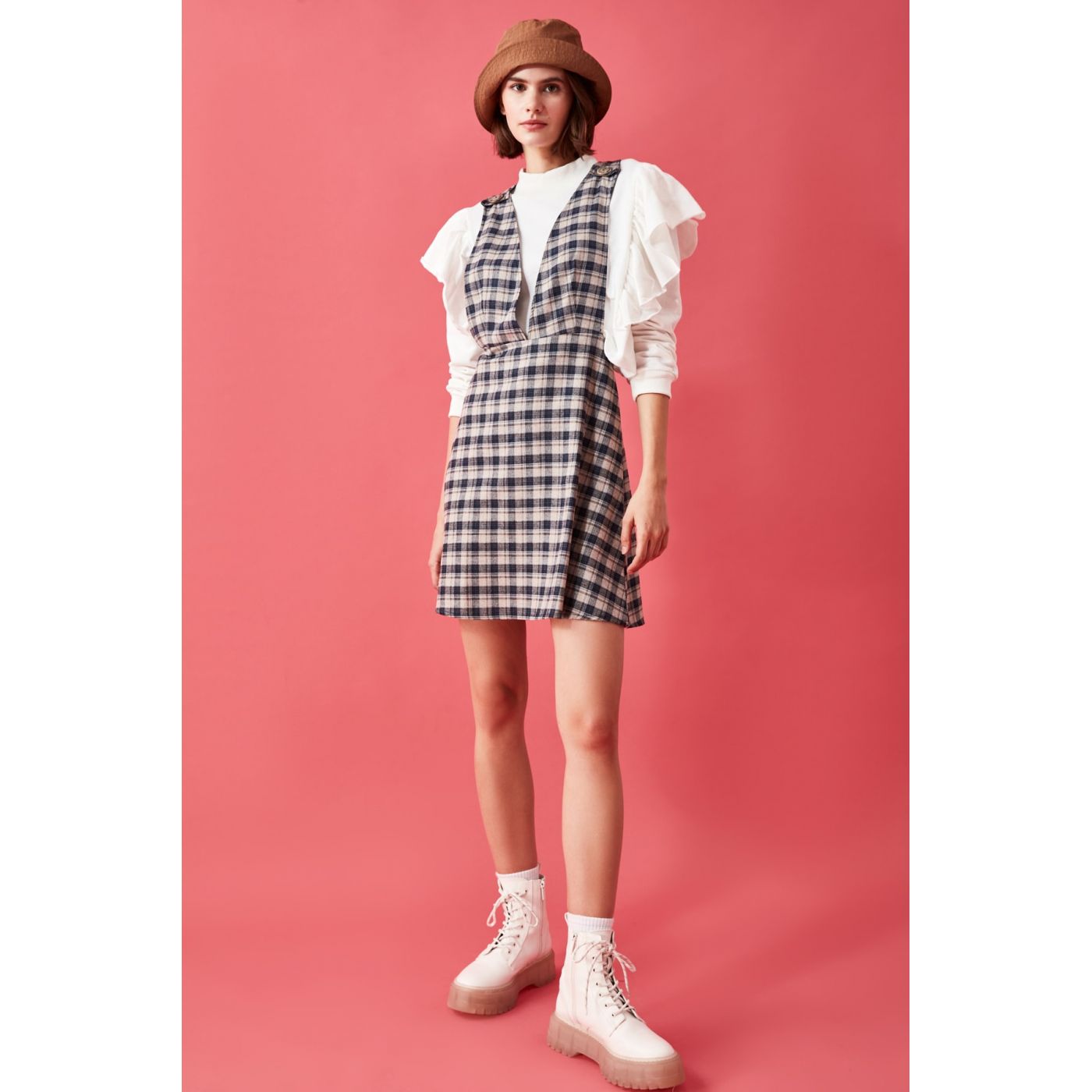 Trendyol Camel Strap Button Detailed Jile Dress