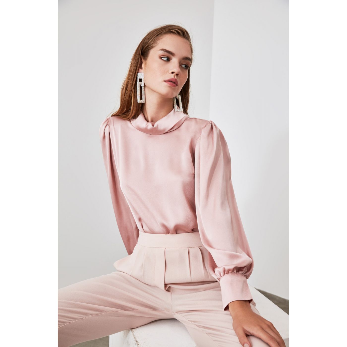 Trendyol Powder Edicerect Collar Blouse