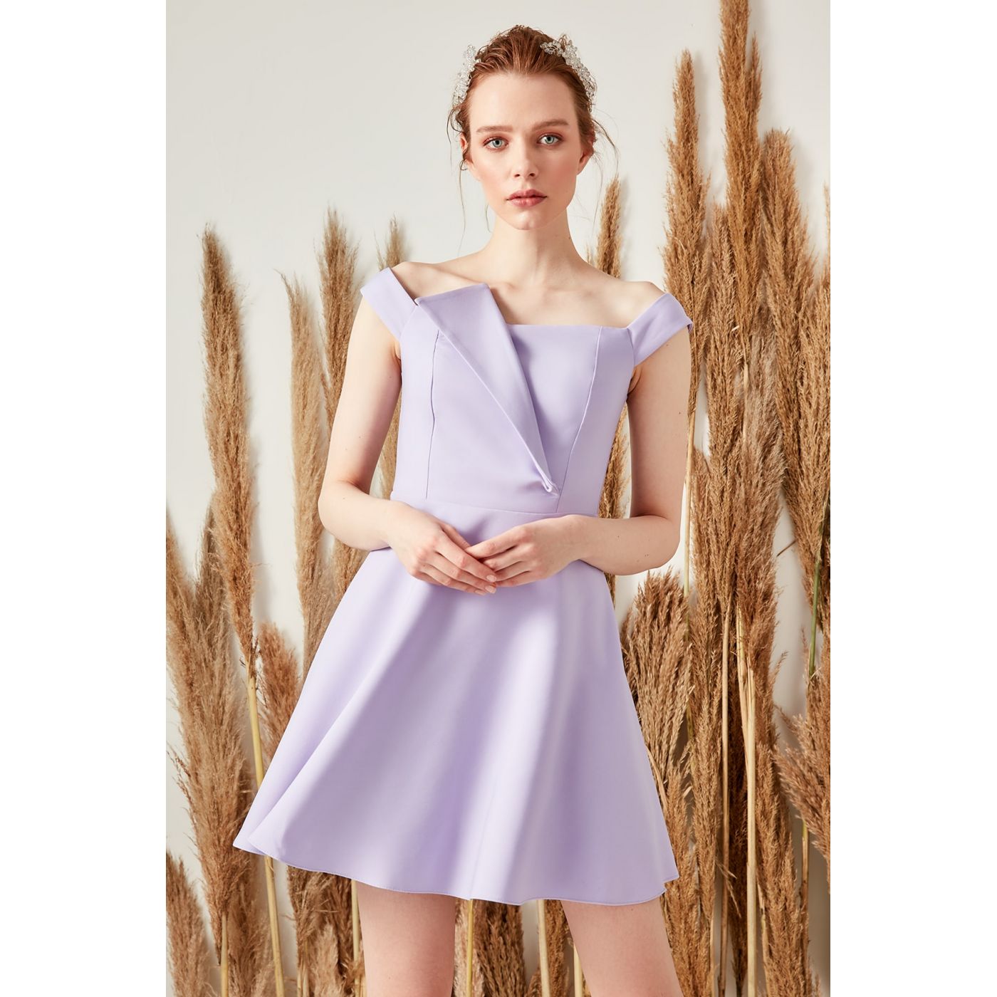 Trendyol Lila Collar Detailed Dress