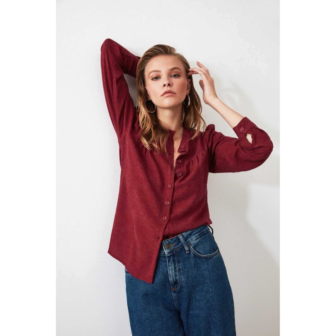 Trendyol Maroon Whip shirt