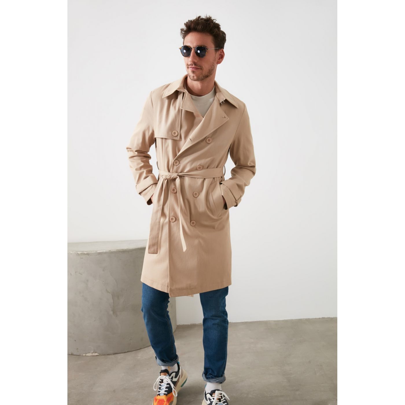 Trendyol Beige Male New Coat