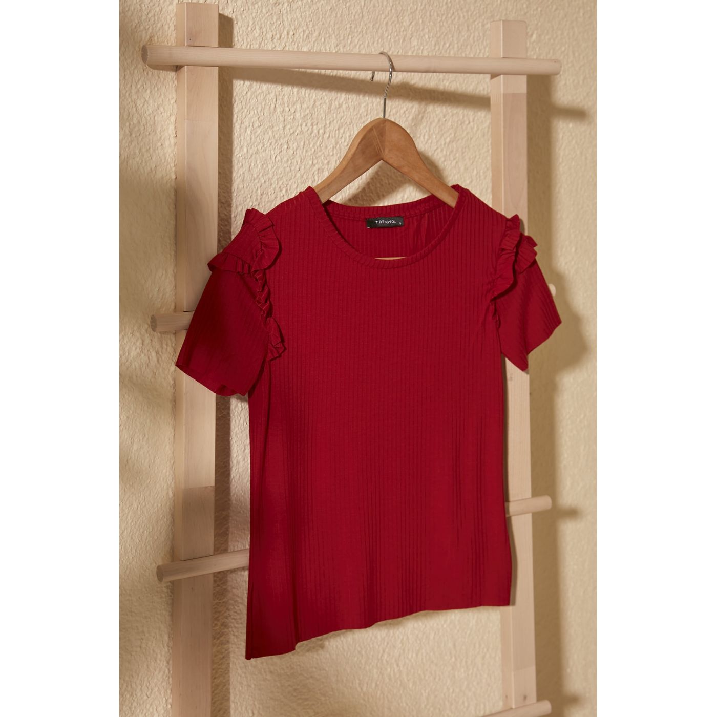 Trendyol Red Shoulder Detailed Knitted Blouse