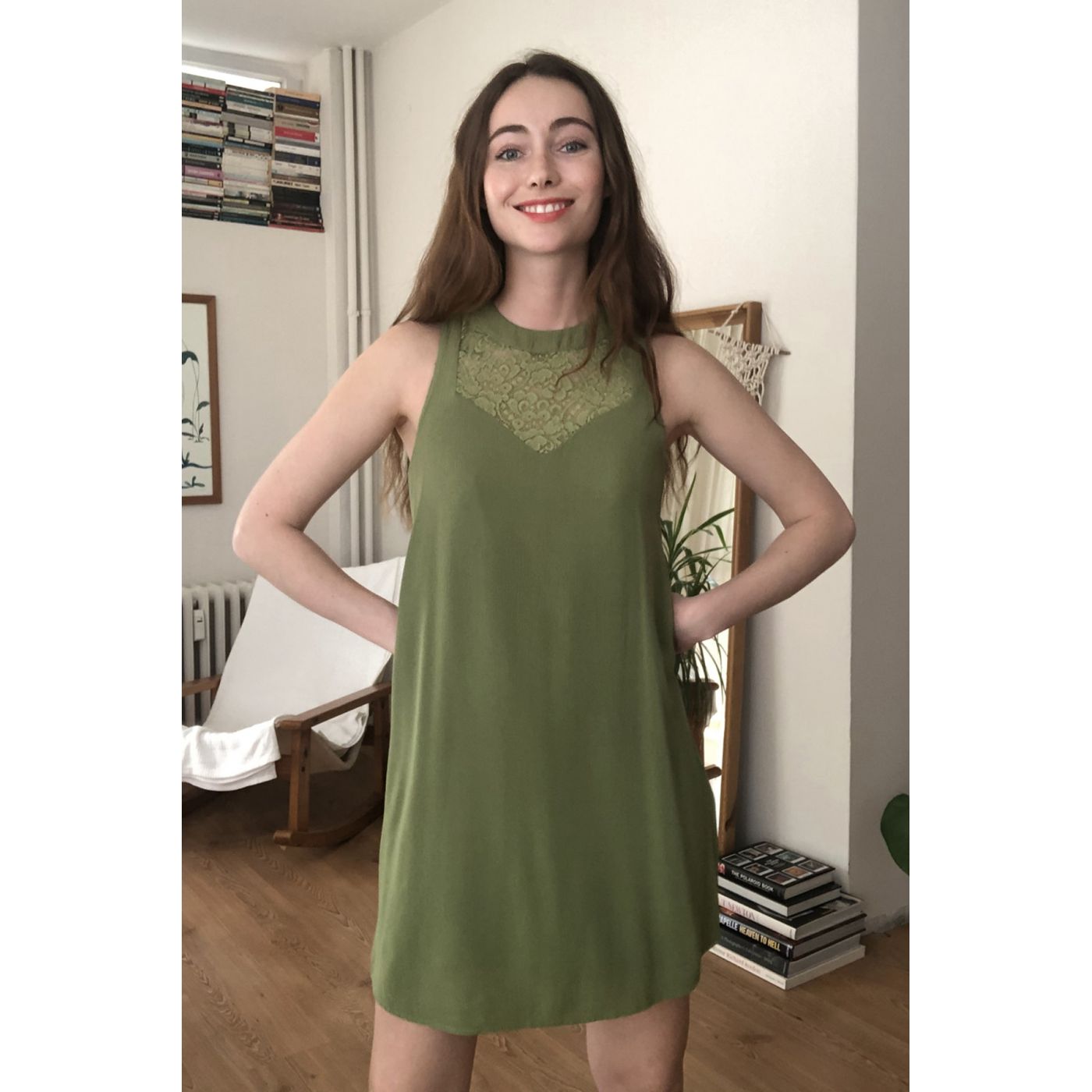 Trendyol Khaki Lace Detailed Dress