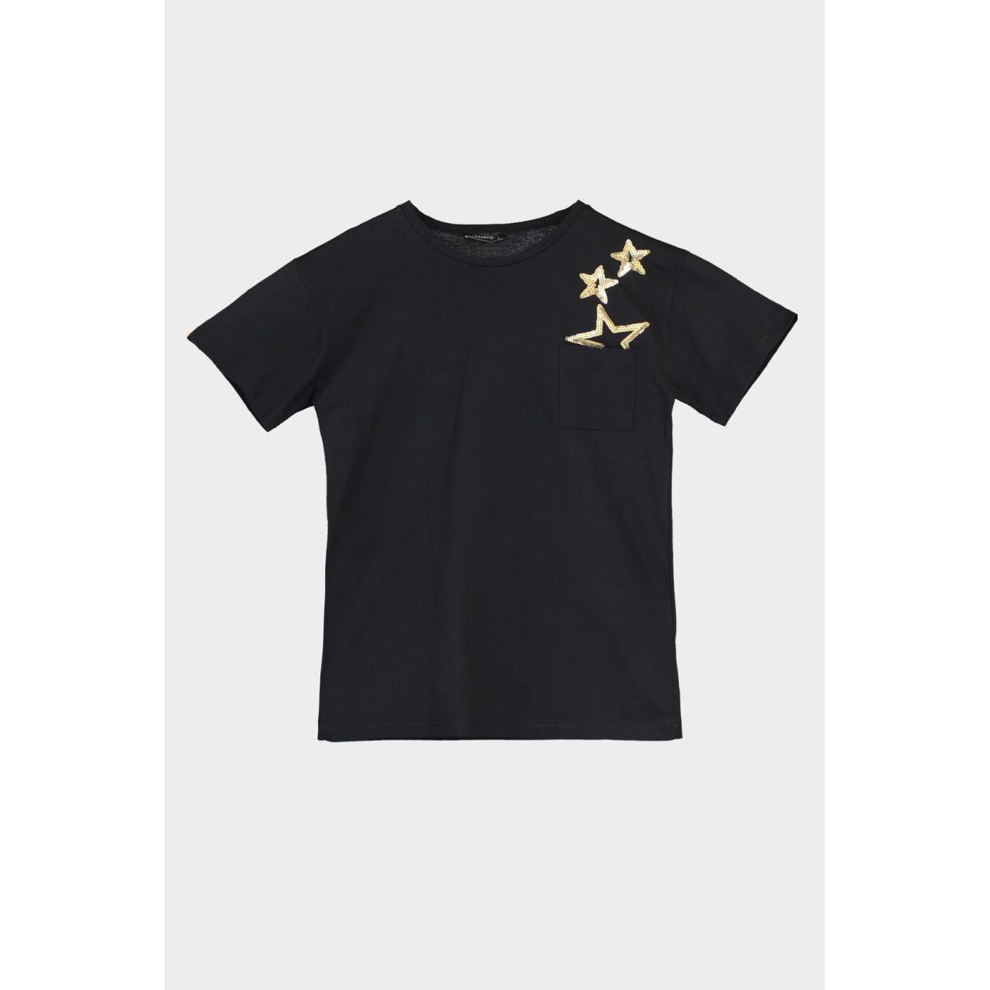 Trendyol Black Sequined Boyfriend Knitted T-Shirt