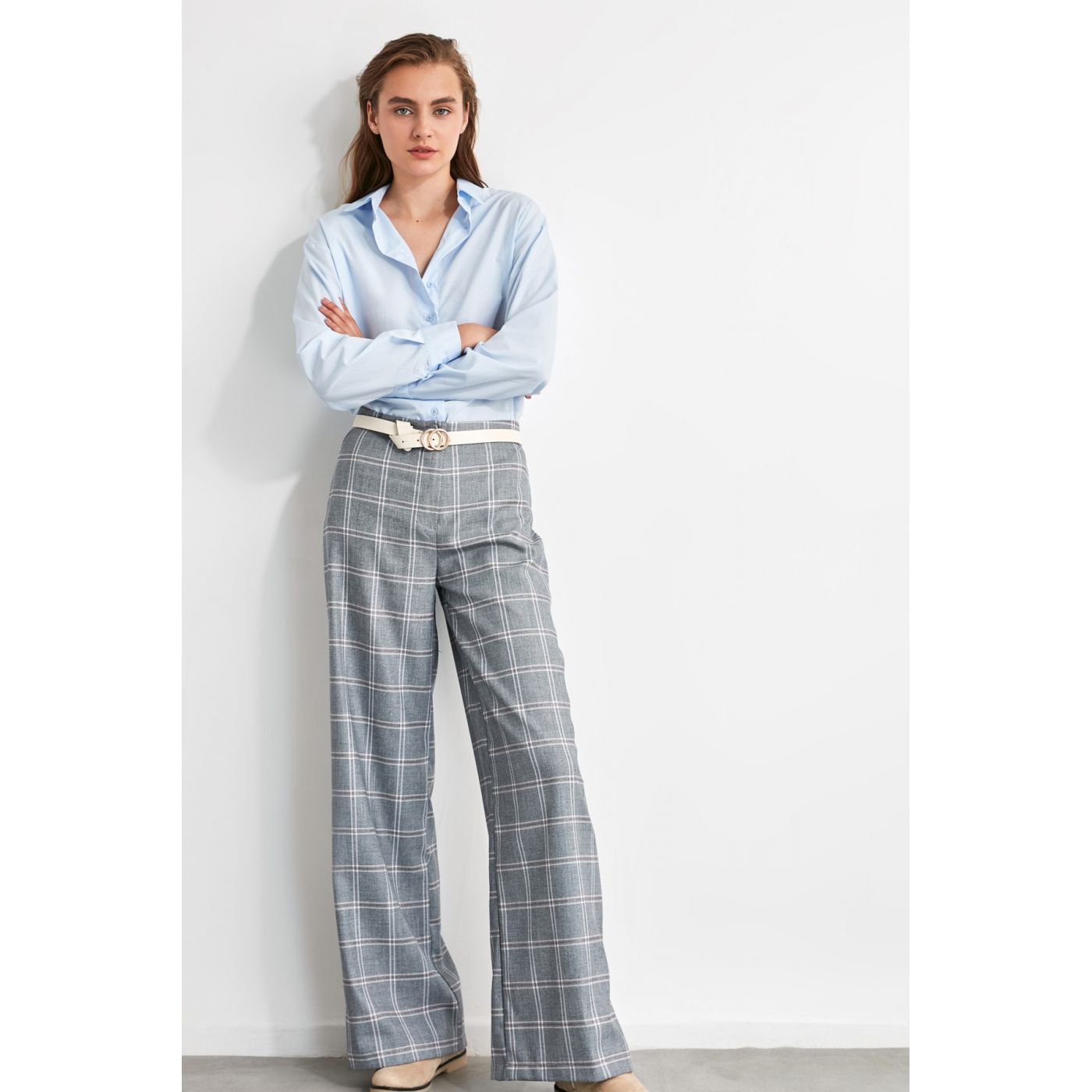 Trendyol Grey Baggy Leg Pants
