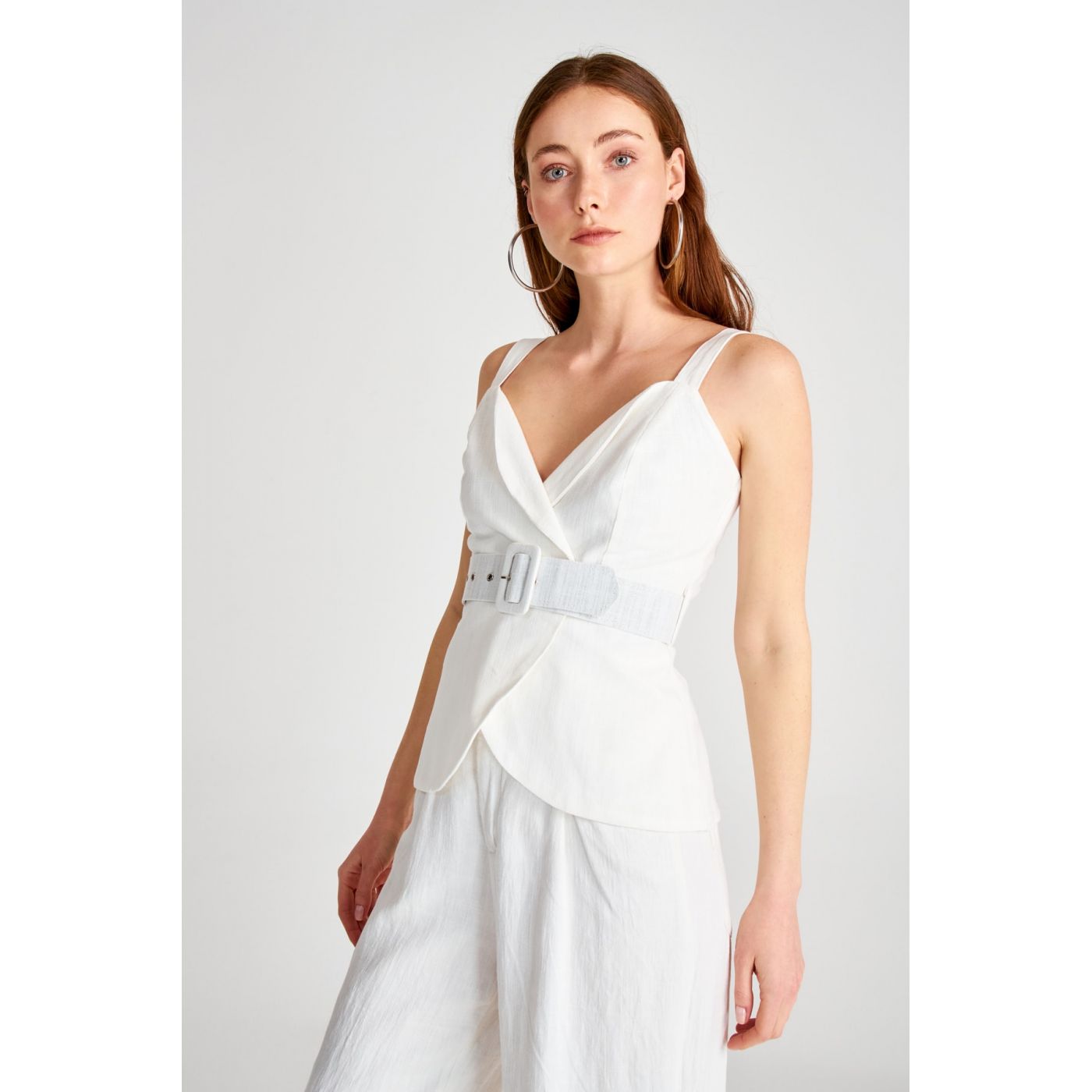 Trendyol Ekru Belt Detailed Blouse