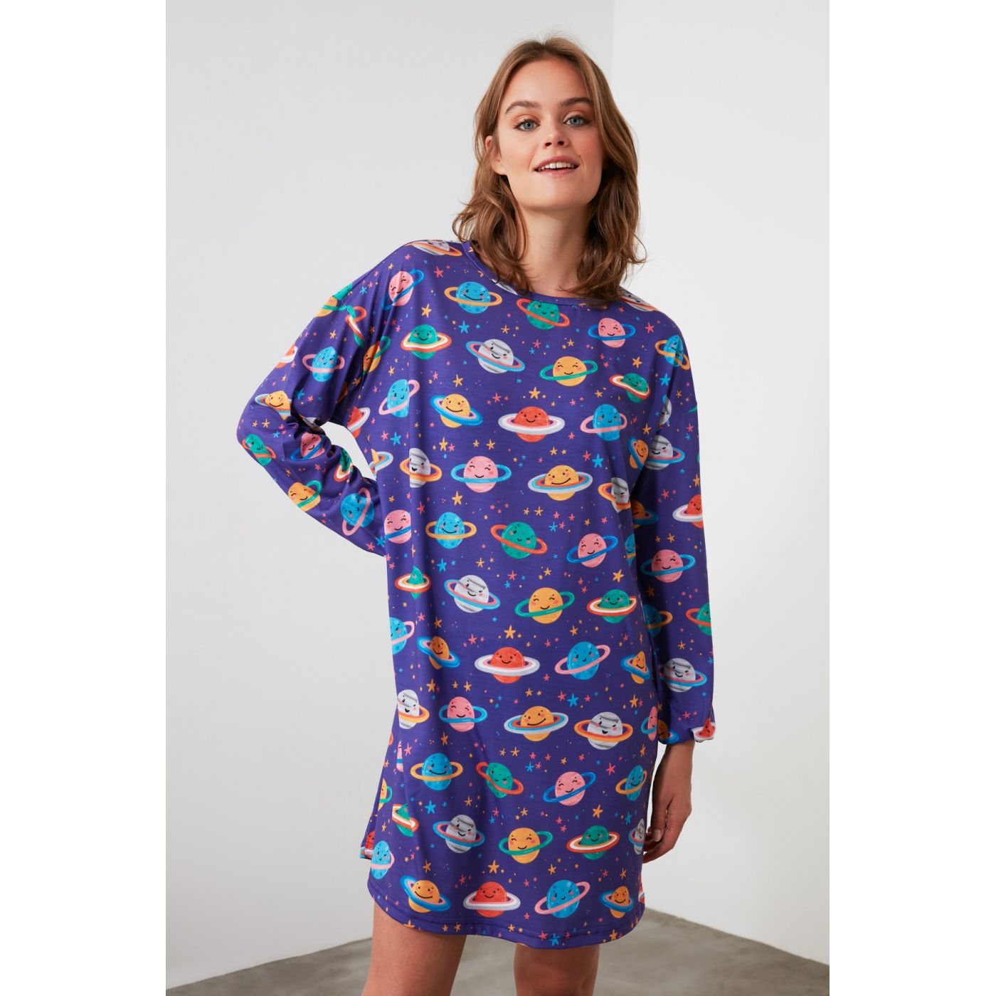 Trendyol Galaxy Printed Knitted Dress