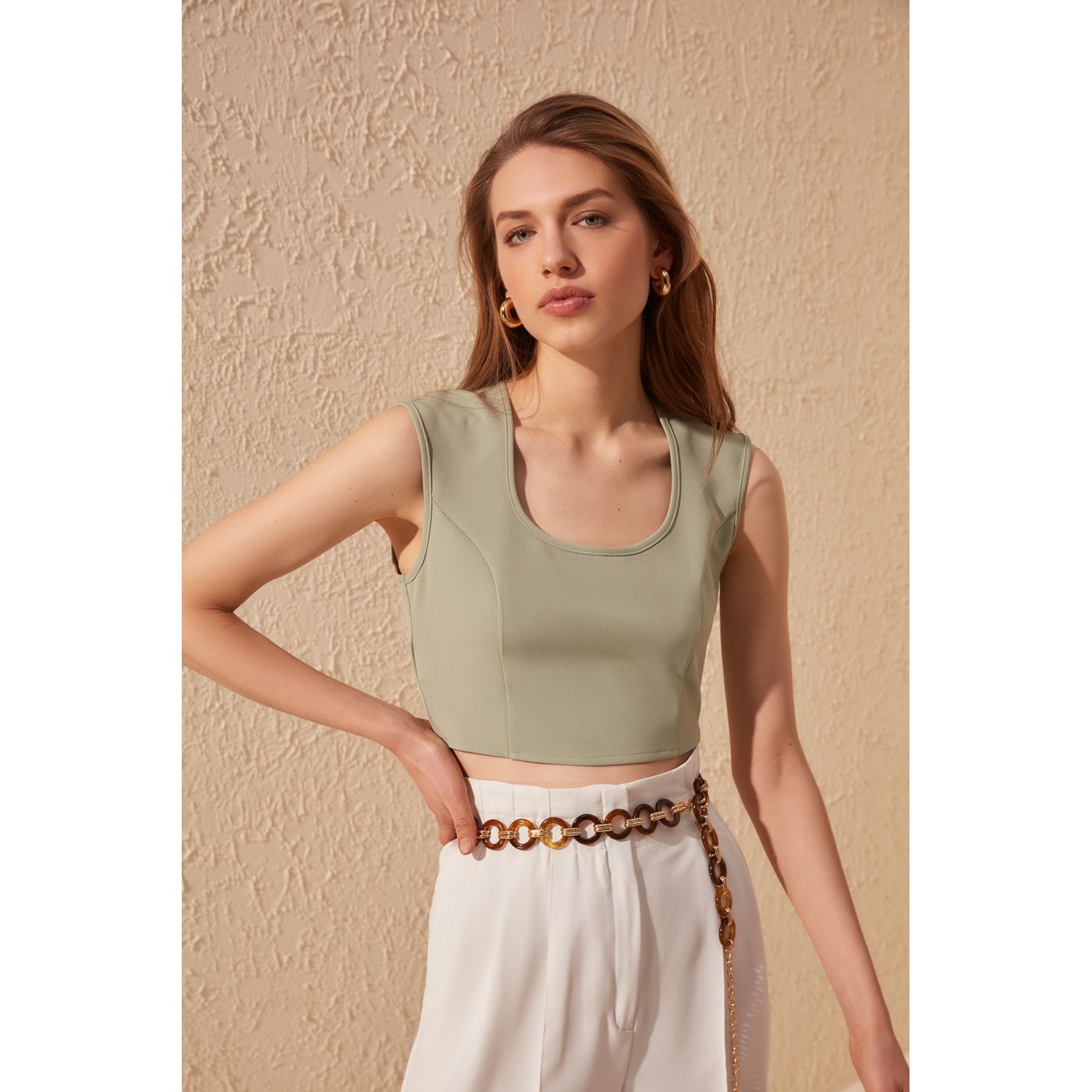 Trendyol Body Wrapping Flexible Crop Blouse